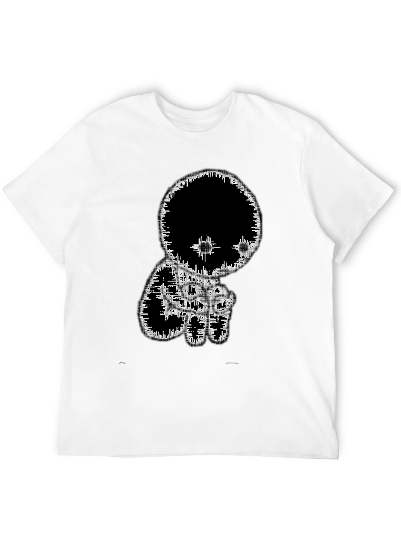 Abstract Graphic Print Black Tee