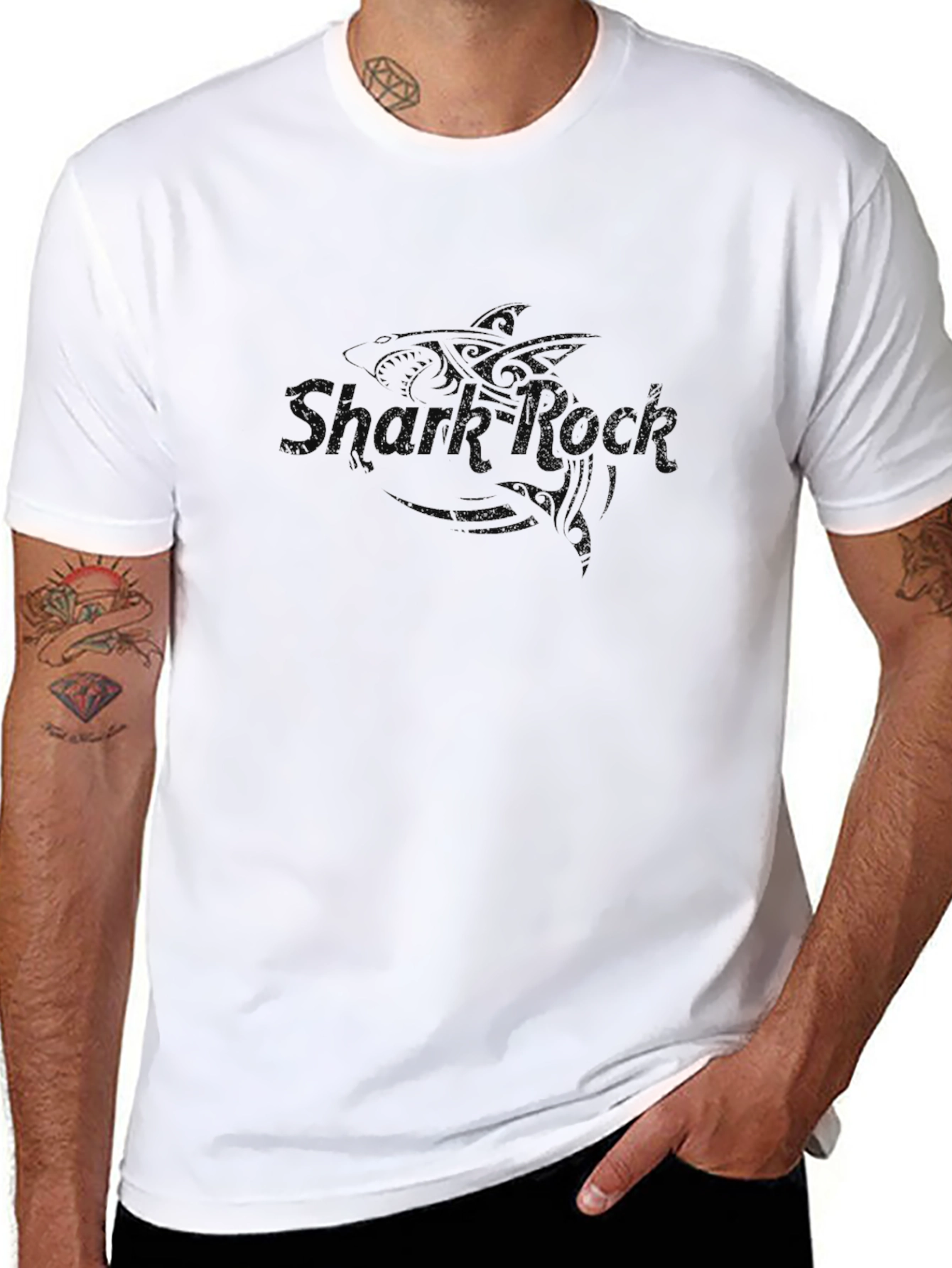 Shark Rock Graphic Black T-Shirt