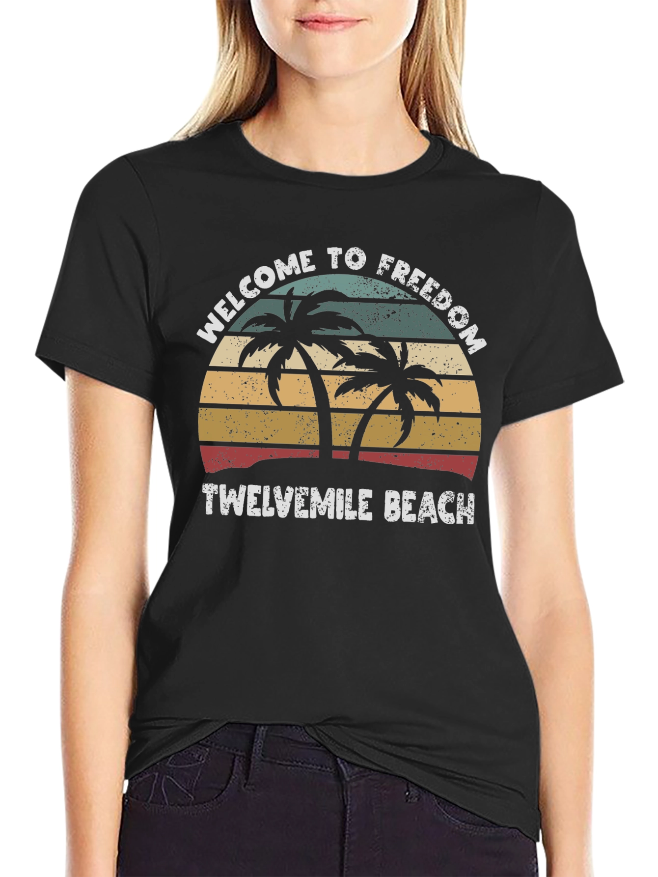 Welcome to Freedom Twelvemile Beach Graphic T-Shirt