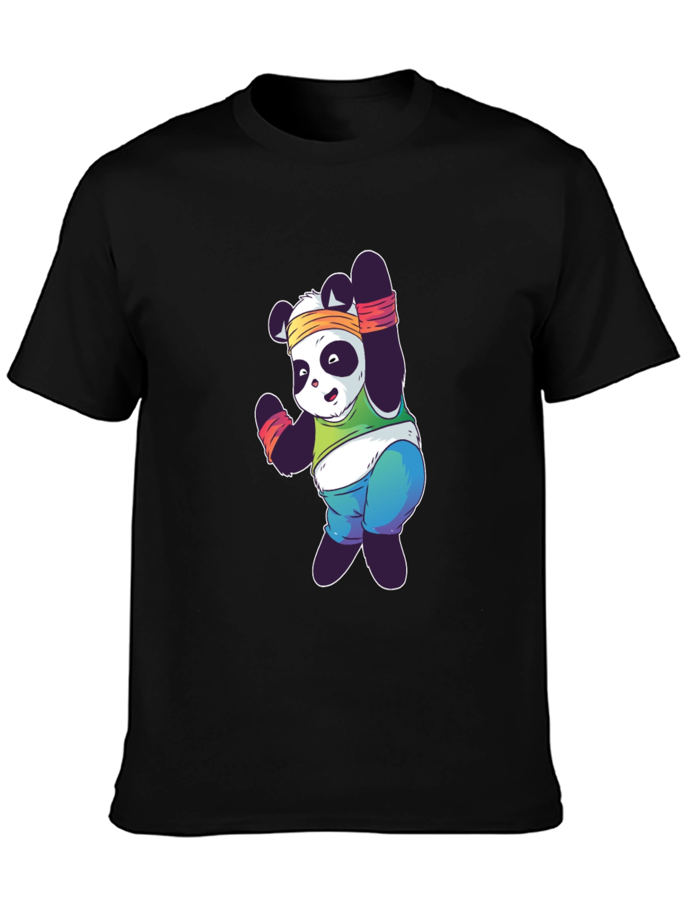 Funny Panda Workout T-Shirt - Black