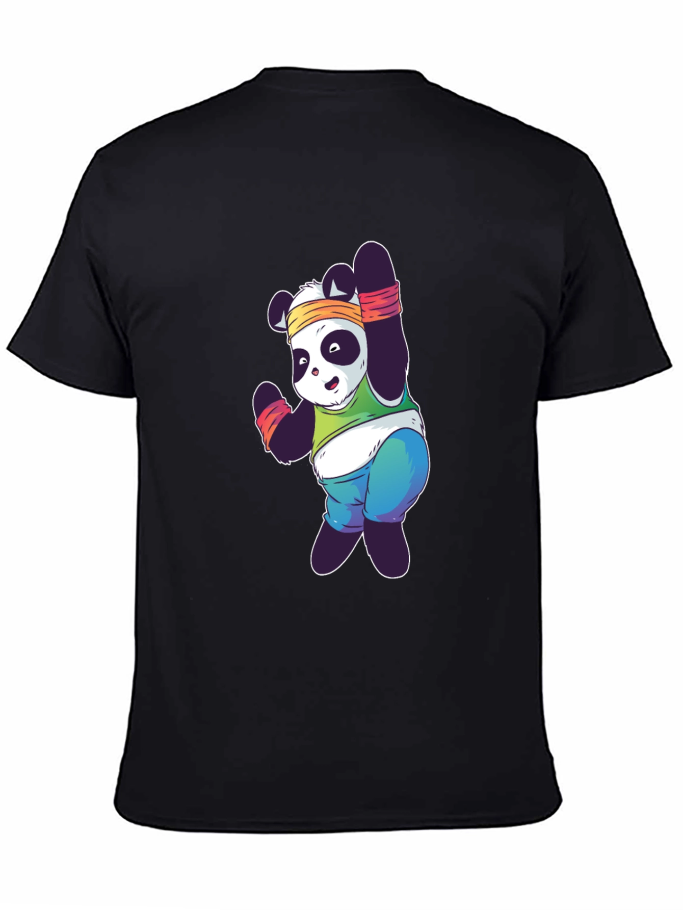 Funny Panda Workout T-Shirt - Black