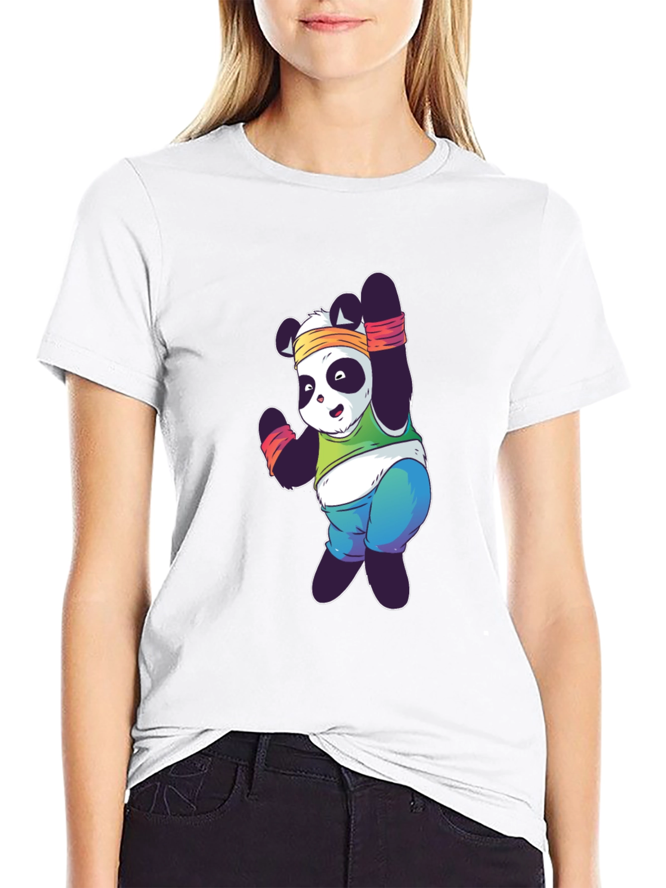 Funny Panda Workout T-Shirt - Black