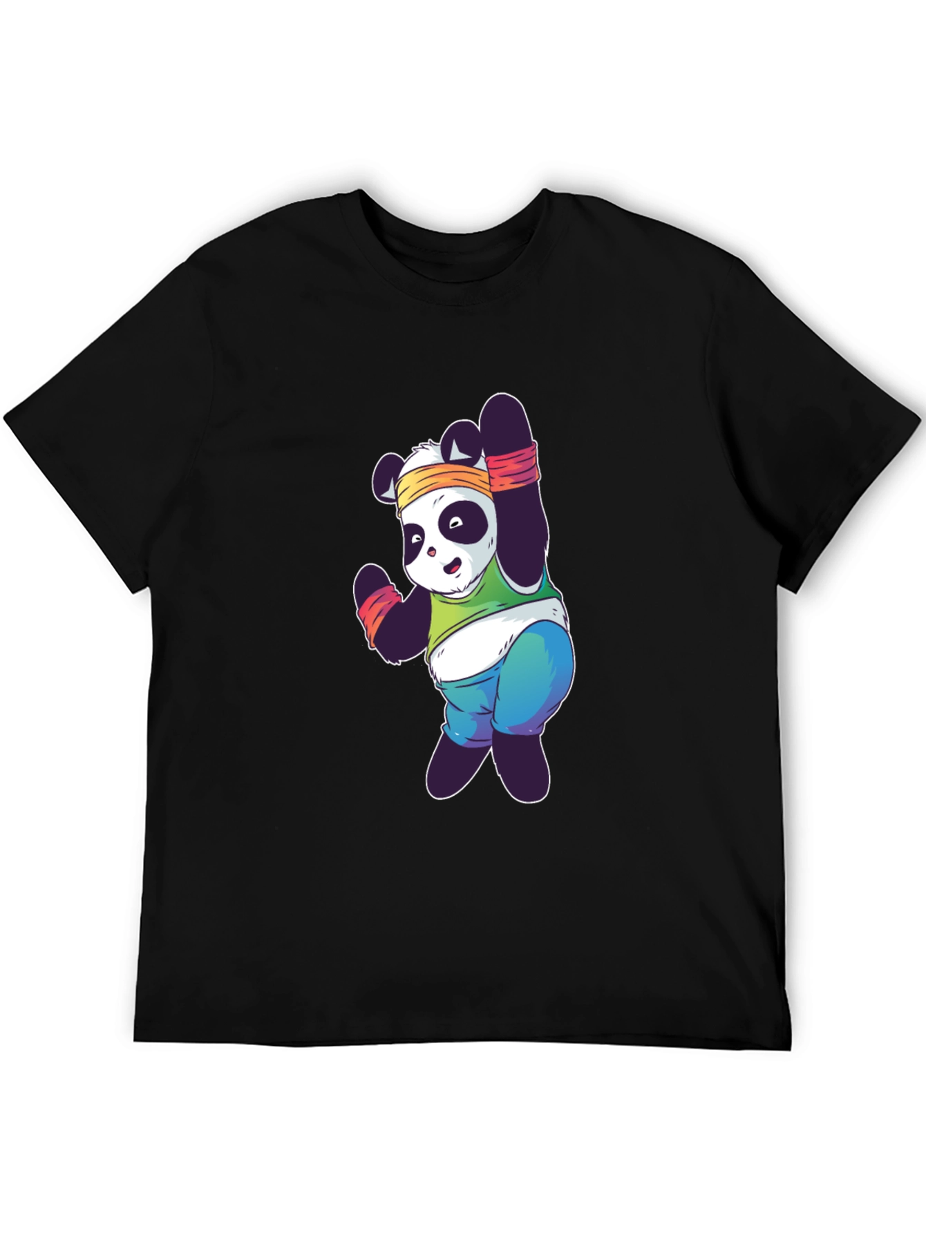 Funny Panda Workout T-Shirt - Black
