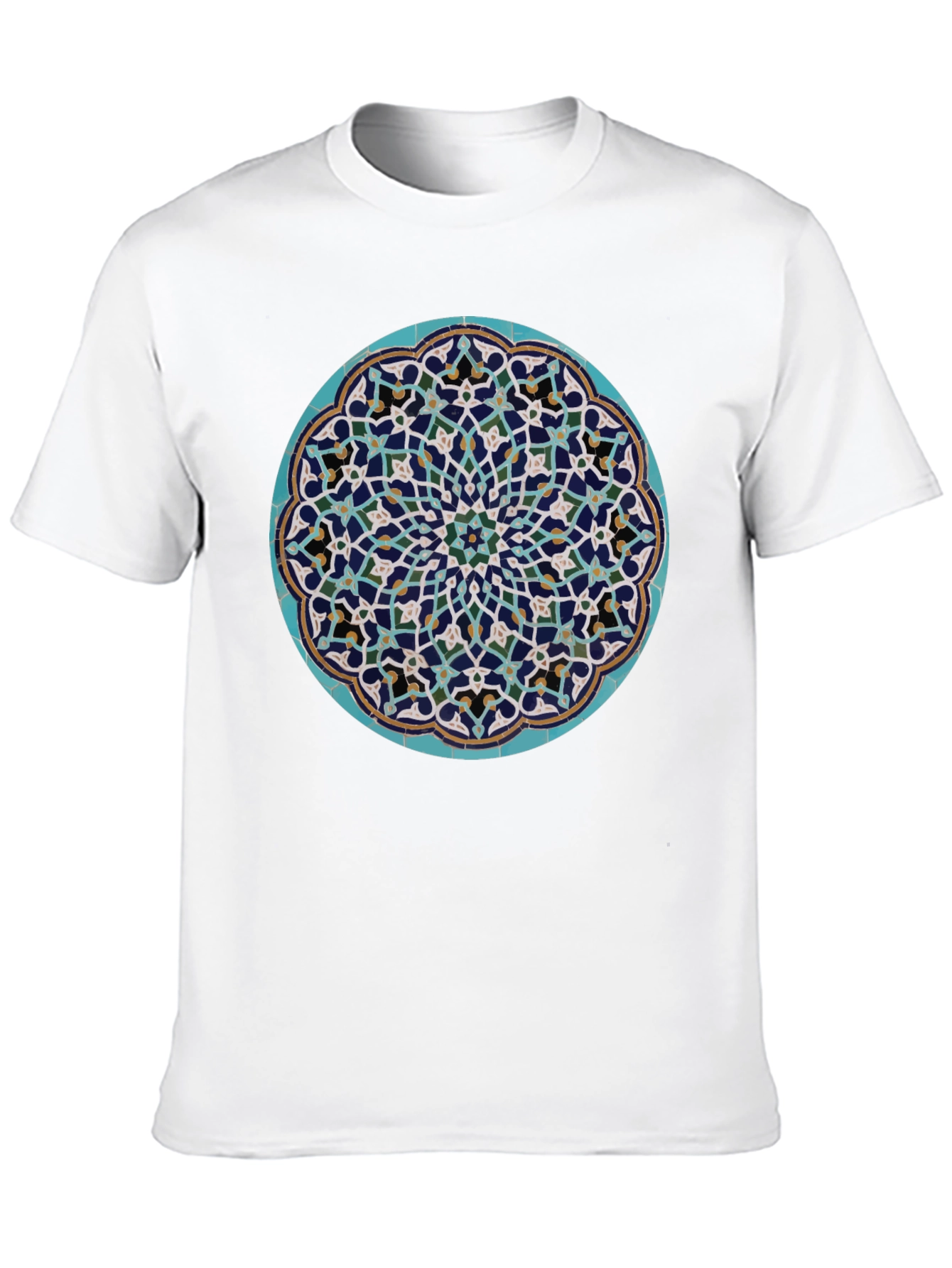 Mosaic Mandala Print T-Shirt - Artistic Graphic Tee