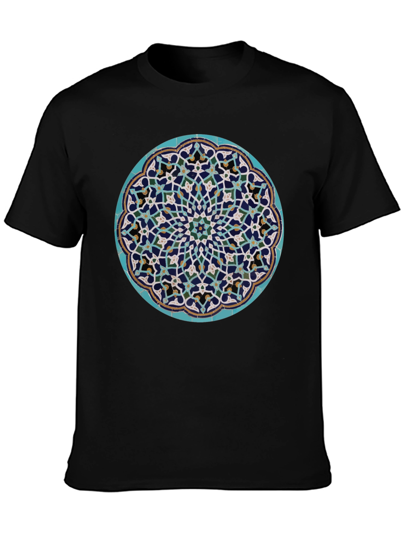 Mosaic Mandala Print T-Shirt - Artistic Graphic Tee