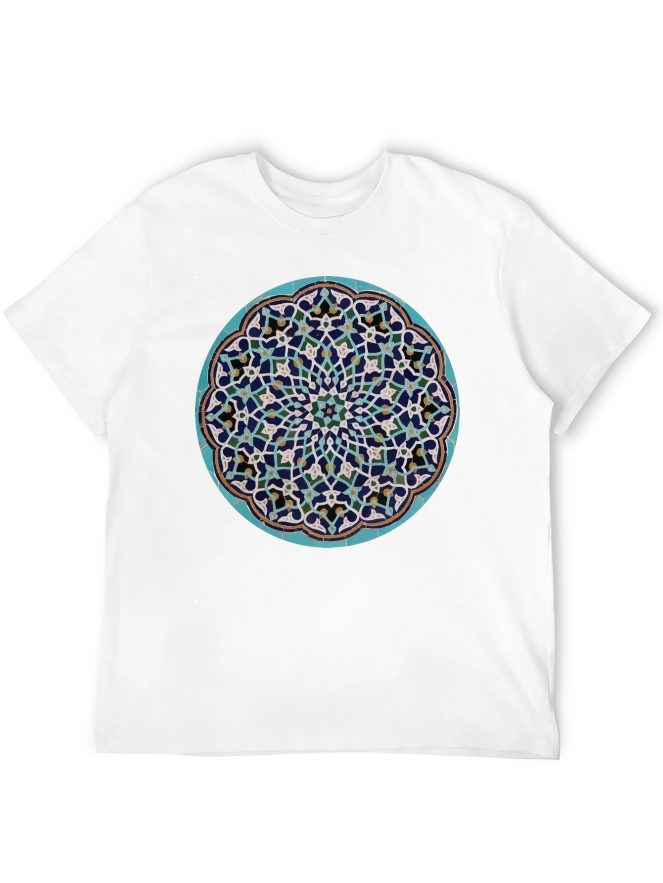 Mosaic Mandala Print T-Shirt - Artistic Graphic Tee
