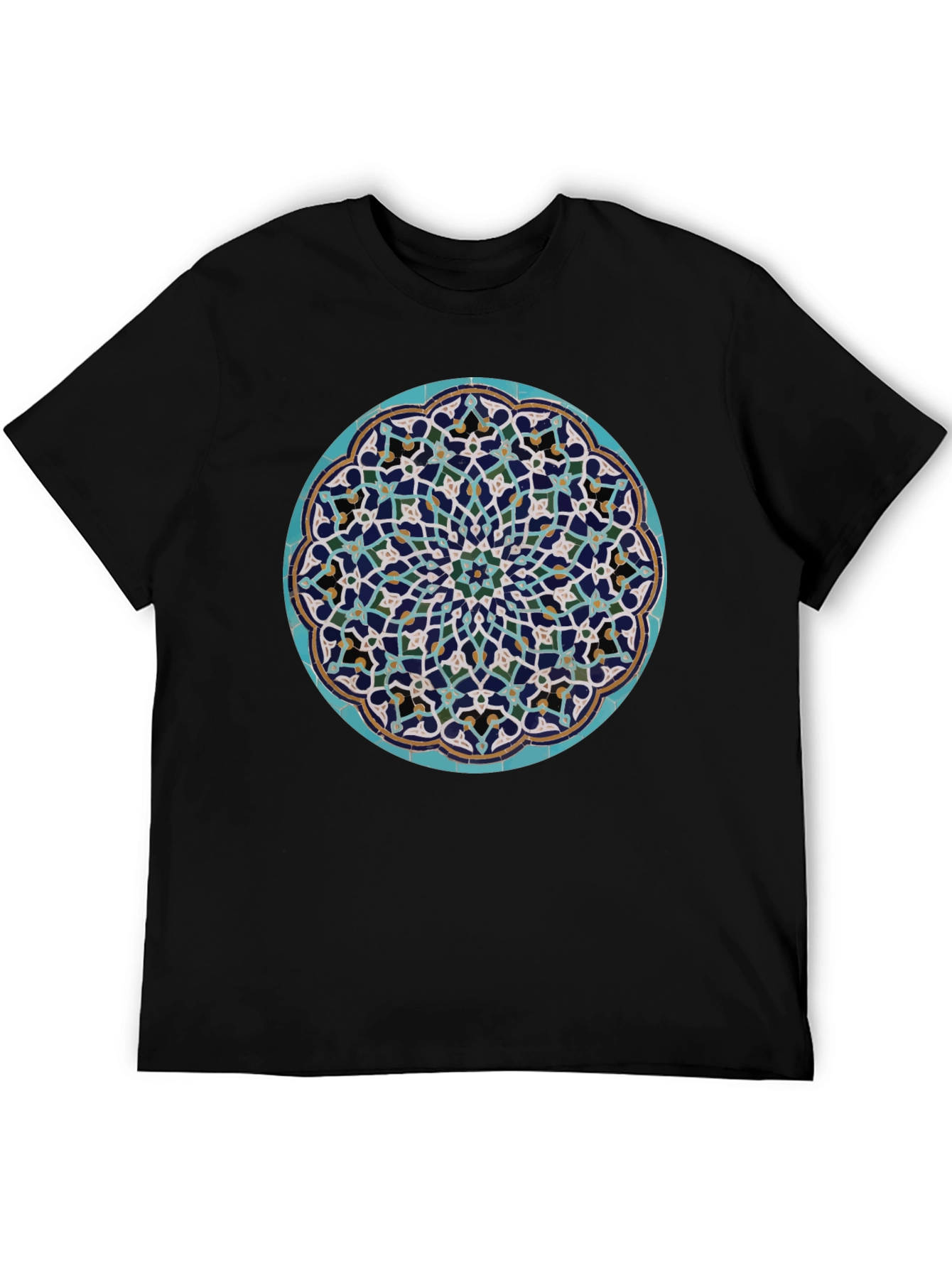 Mosaic Mandala Print T-Shirt - Artistic Graphic Tee