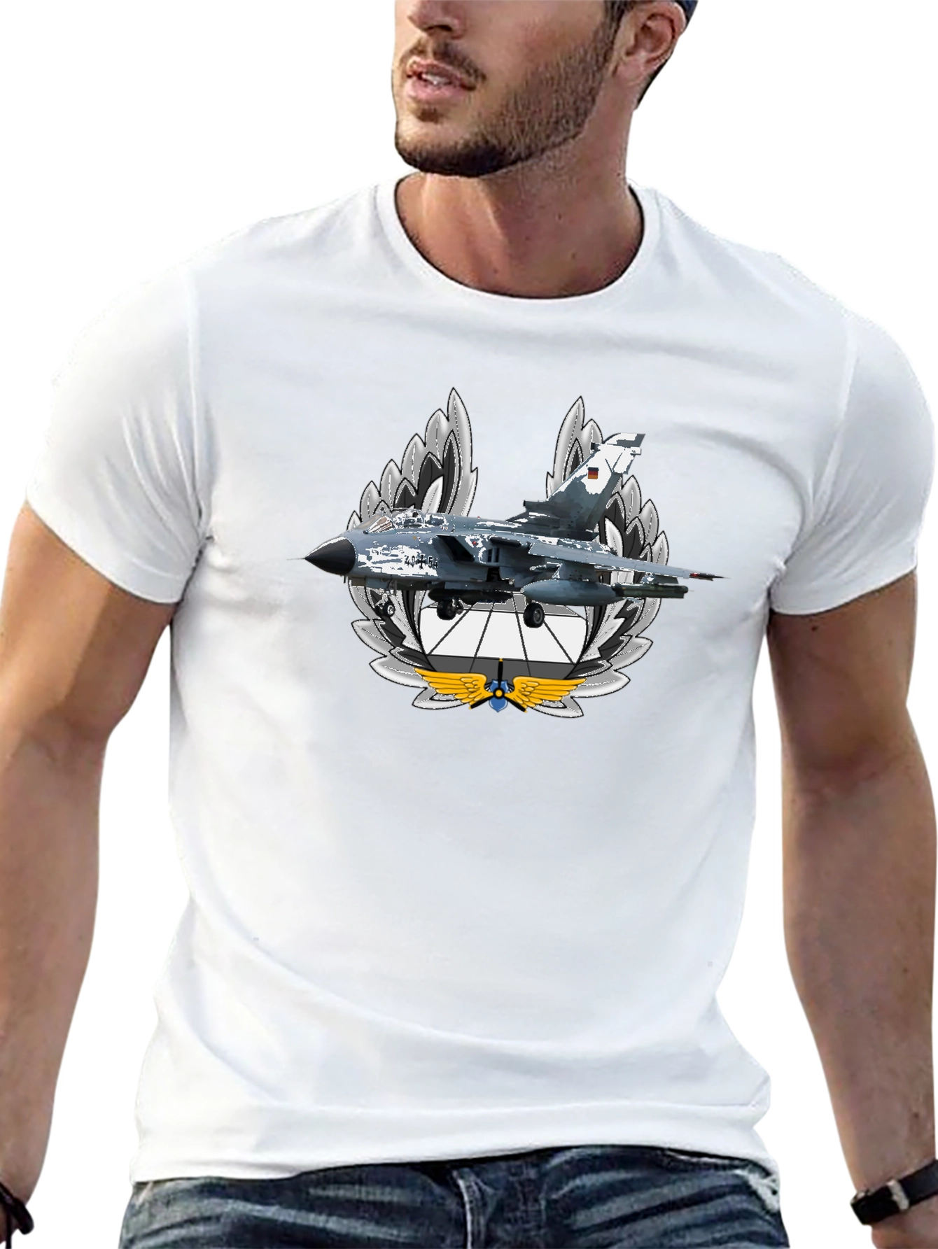 Jet Fighter Graphic T-Shirt - Black