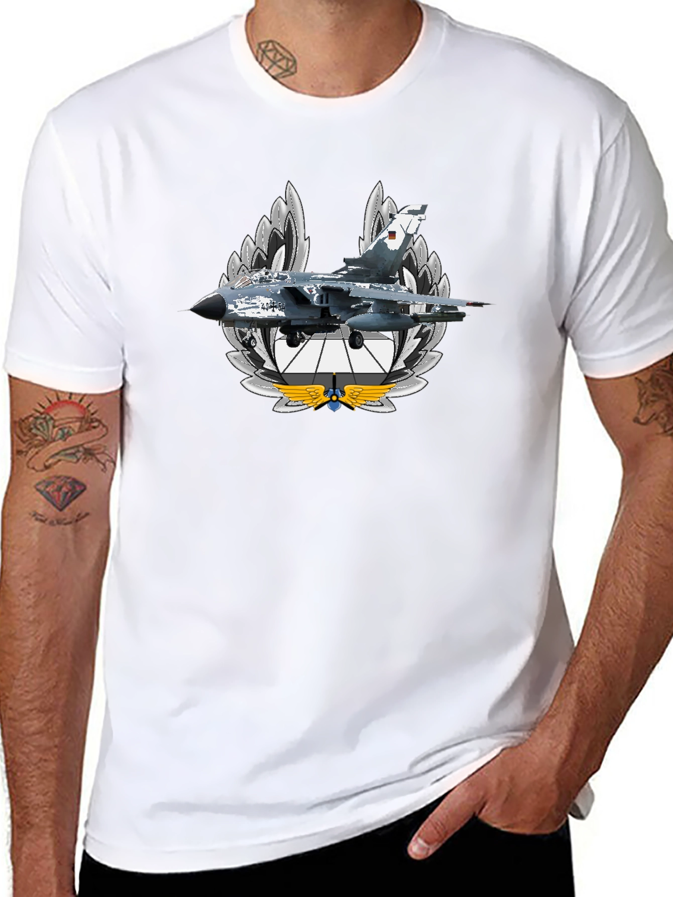 Jet Fighter Graphic T-Shirt - Black