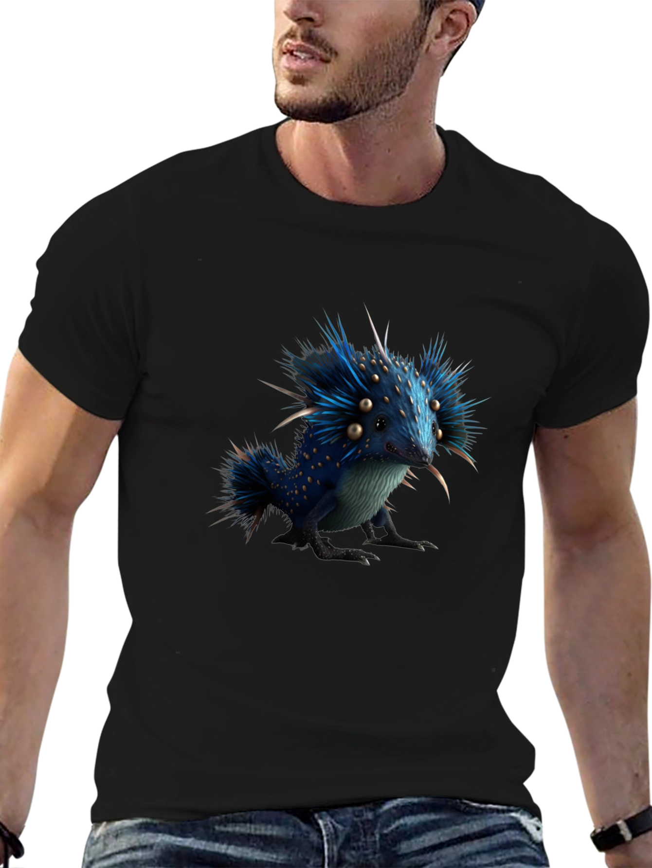Whimsical Blue Creature Graphic Tee