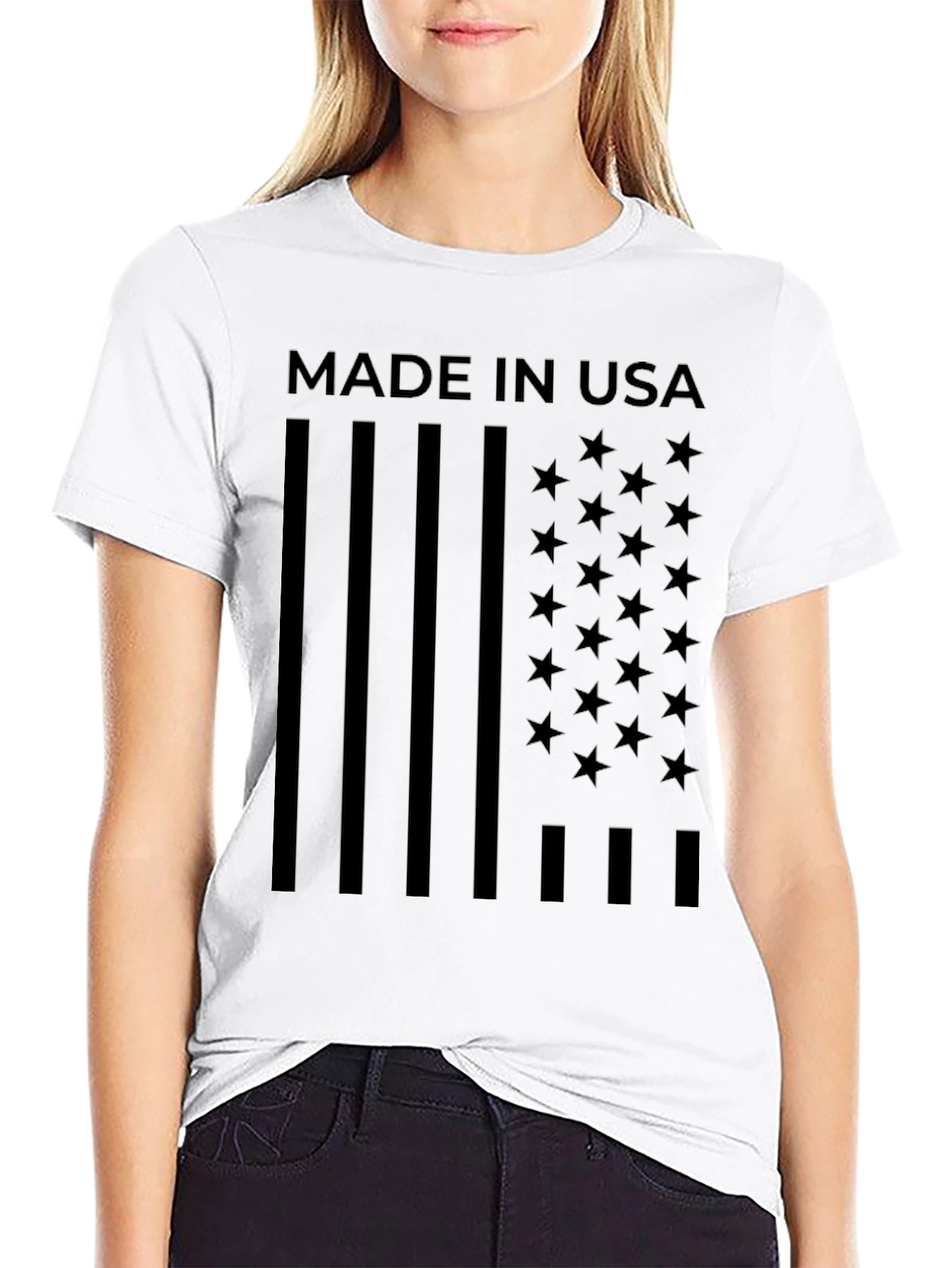 American Flag Made In USA Graphic T-Shirt