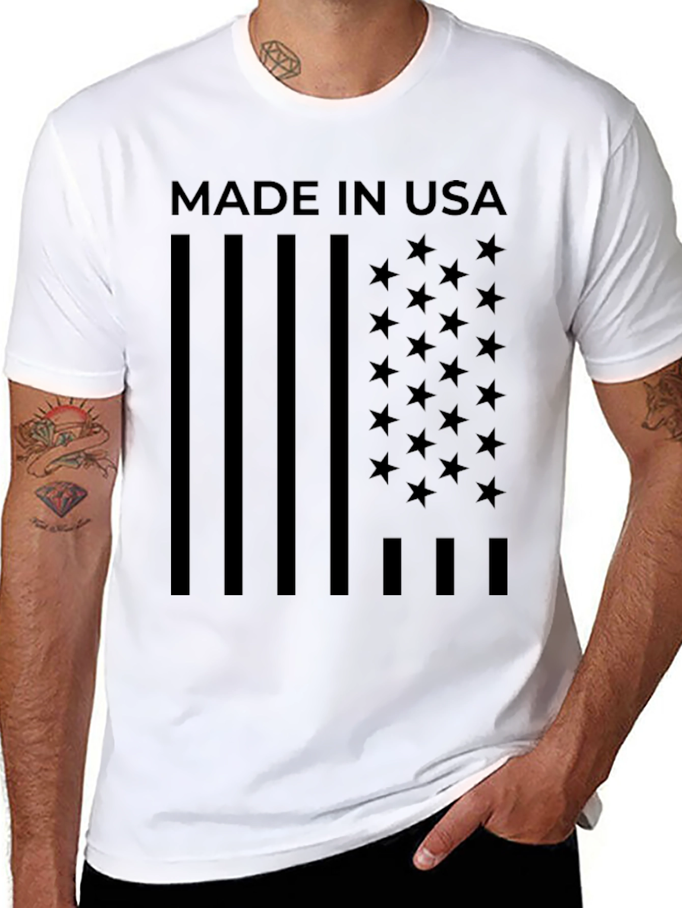 American Flag Made In USA Graphic T-Shirt