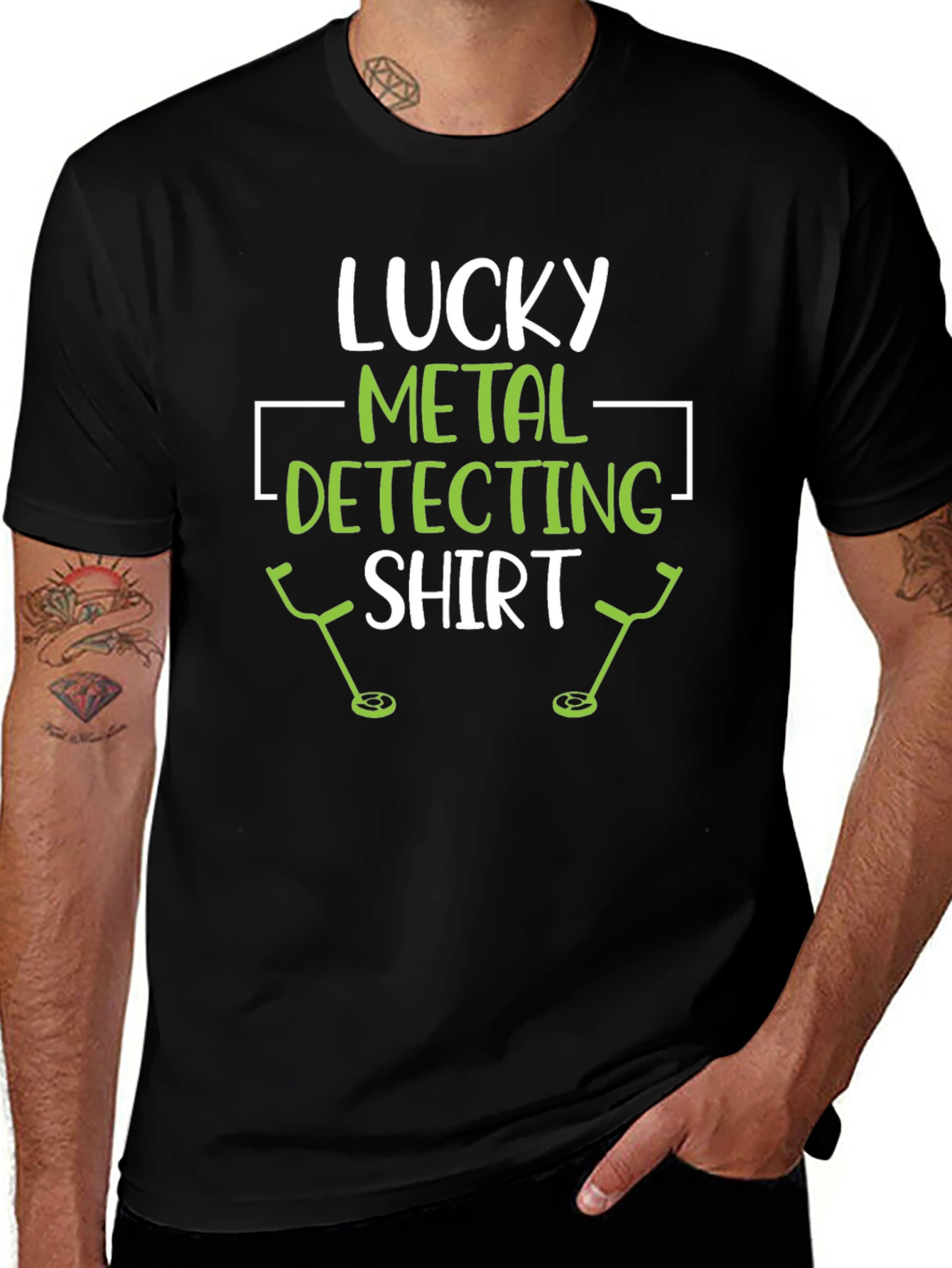 Lucky Metal Detecting Shirt - Black Graphic Tee