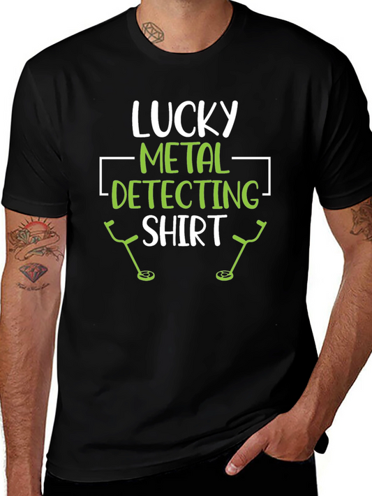 Lucky Metal Detecting Shirt - Black Graphic Tee