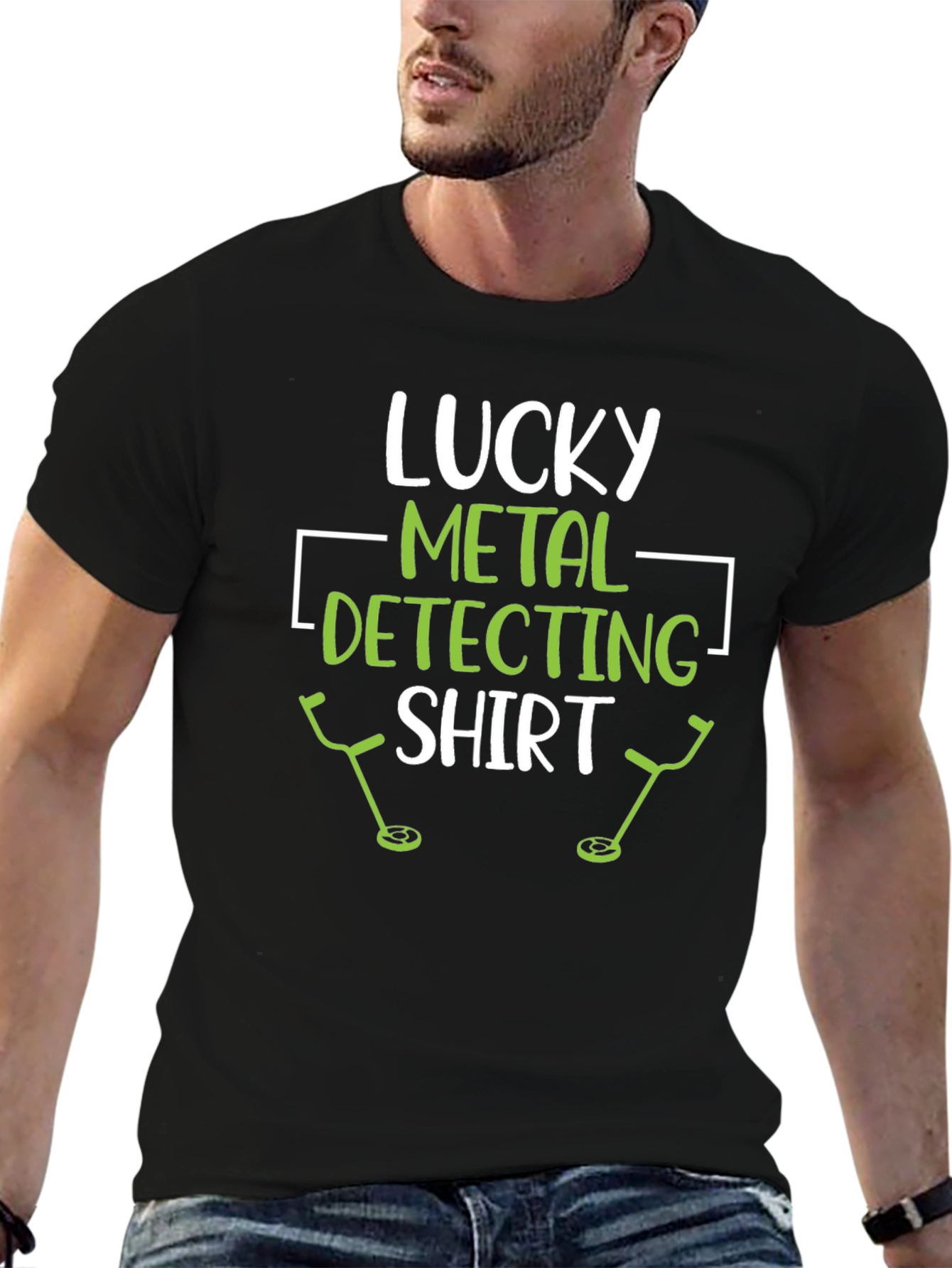 Lucky Metal Detecting Shirt - Black Graphic Tee