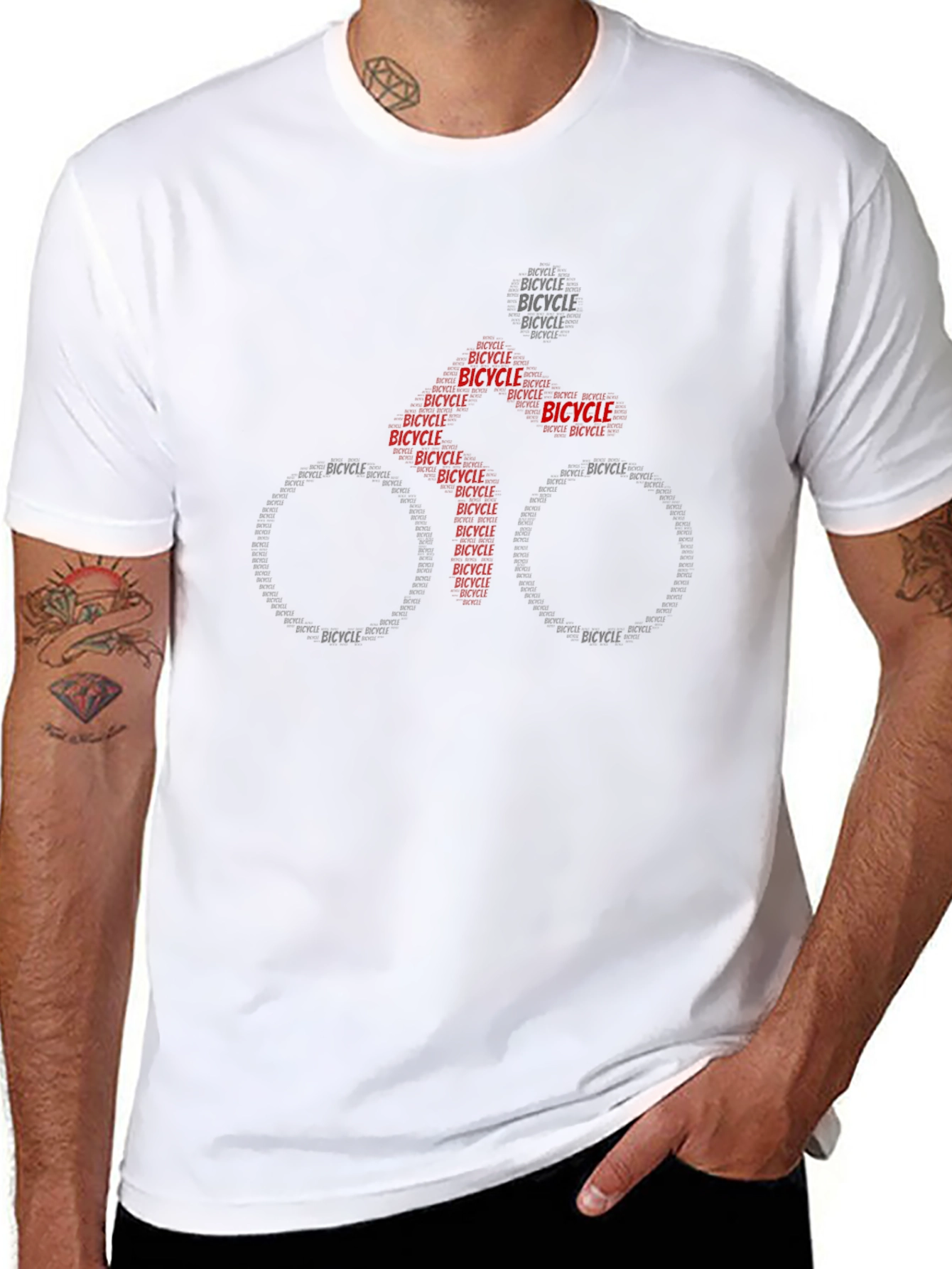 Bicycle Word Art T-Shirt - Black
