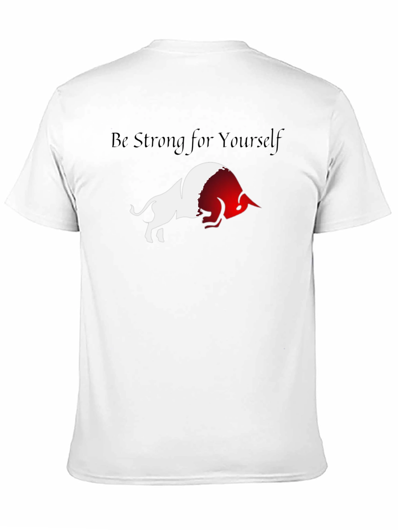 Be Strong Bull Graphic Black T-Shirt