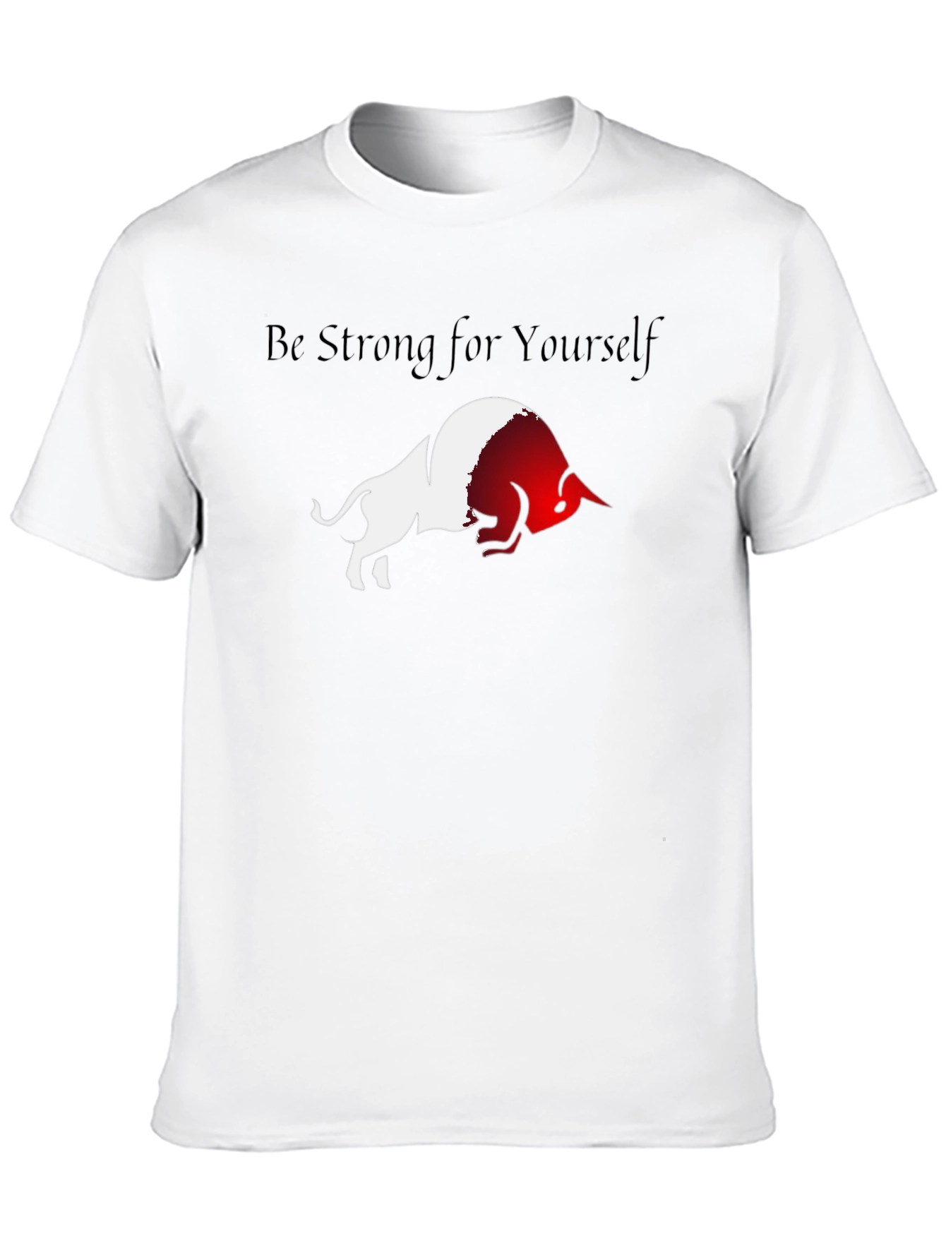 Be Strong Bull Graphic Black T-Shirt