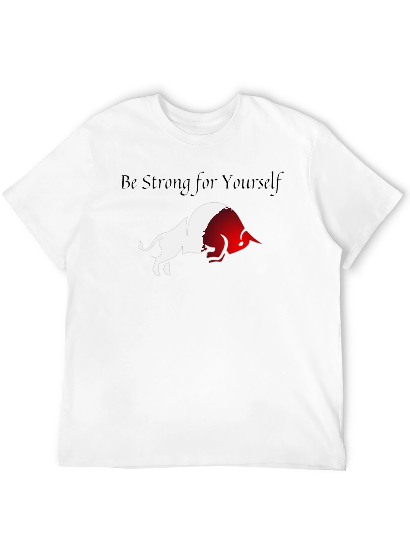 Be Strong Bull Graphic Black T-Shirt