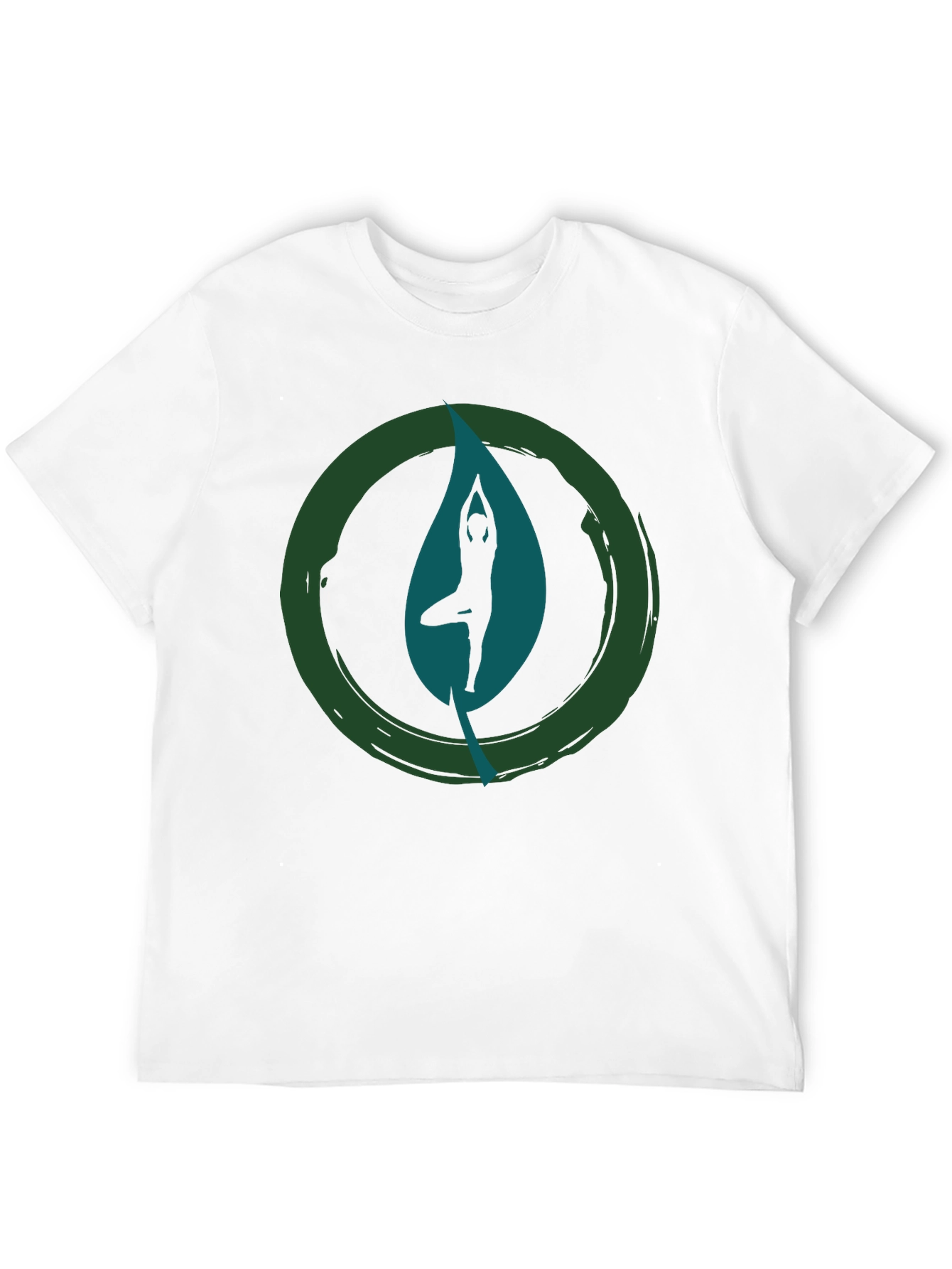 Yoga Leaf Graphic Tee - Zen Style Cotton T-Shirt