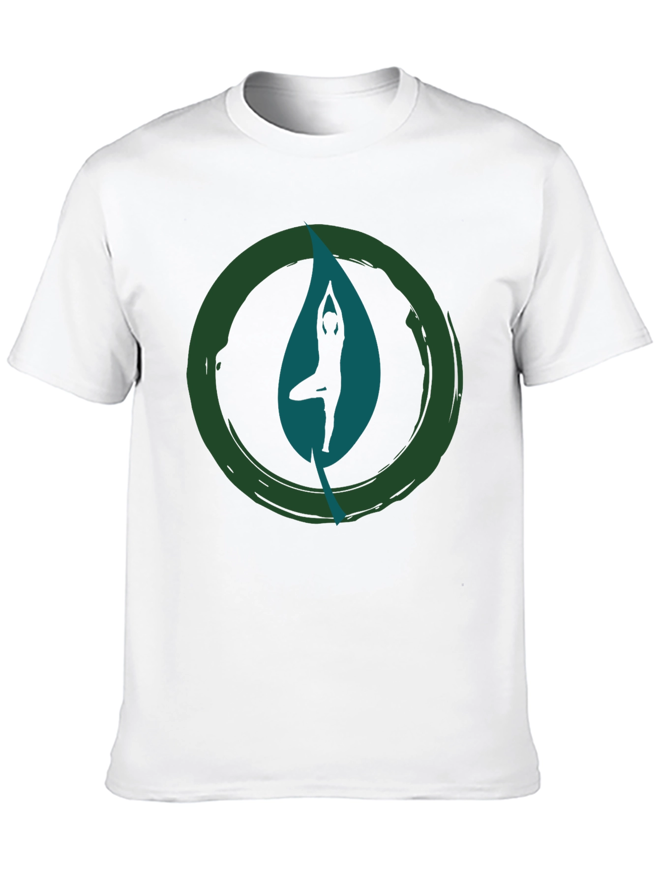 Yoga Leaf Graphic Tee - Zen Style Cotton T-Shirt