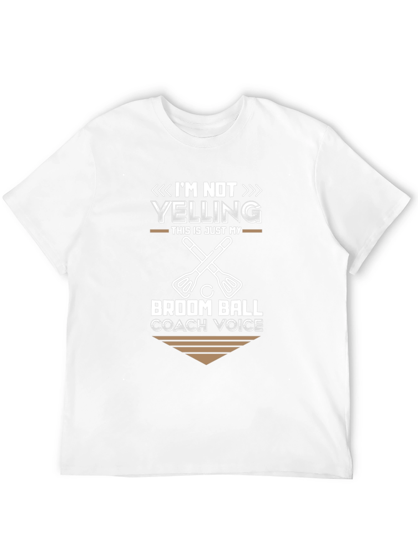 Broom Ball Coach T-Shirt - Im Not Yelling