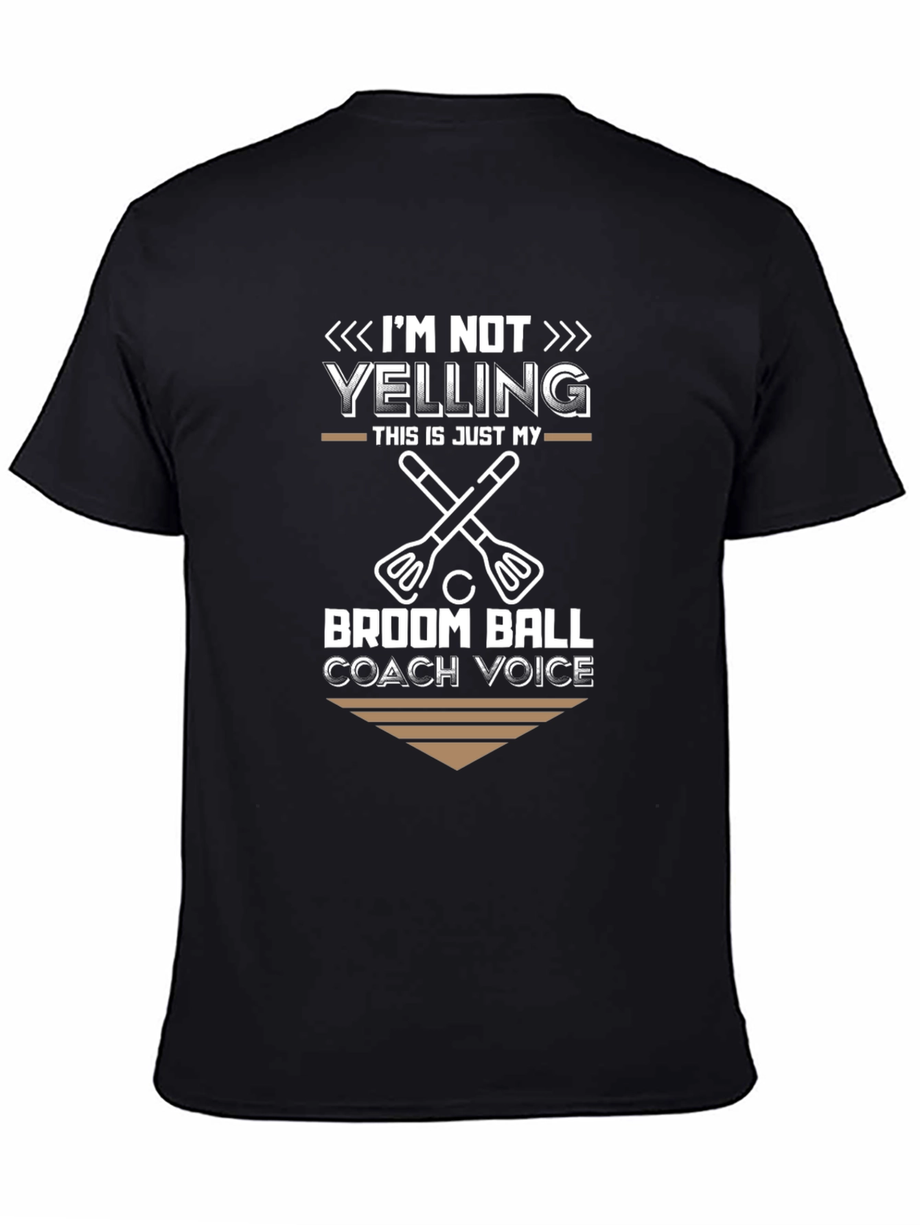 Broom Ball Coach T-Shirt - Im Not Yelling