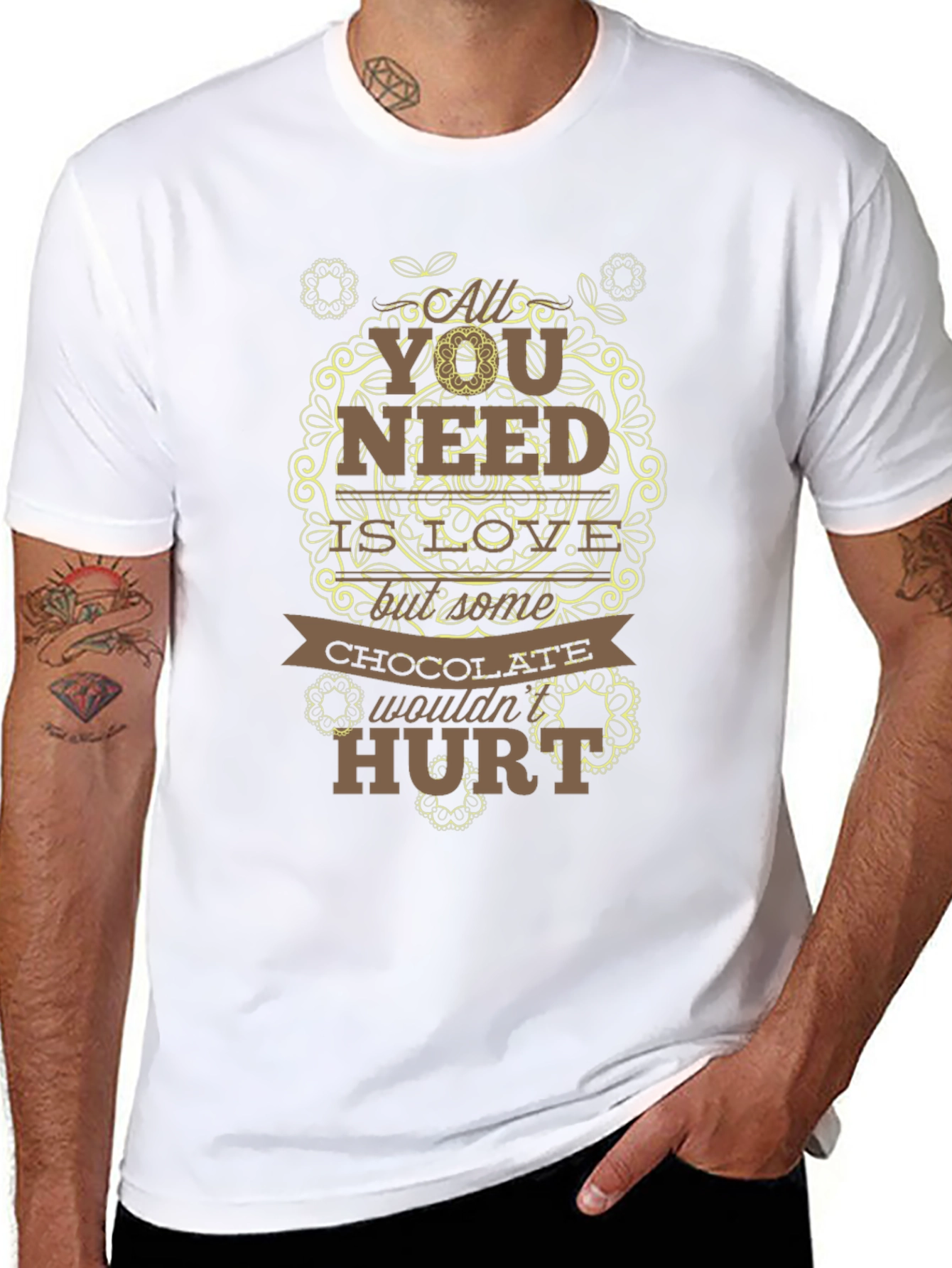 Chocolate Wouldnt Hurt Black Graphic Tee