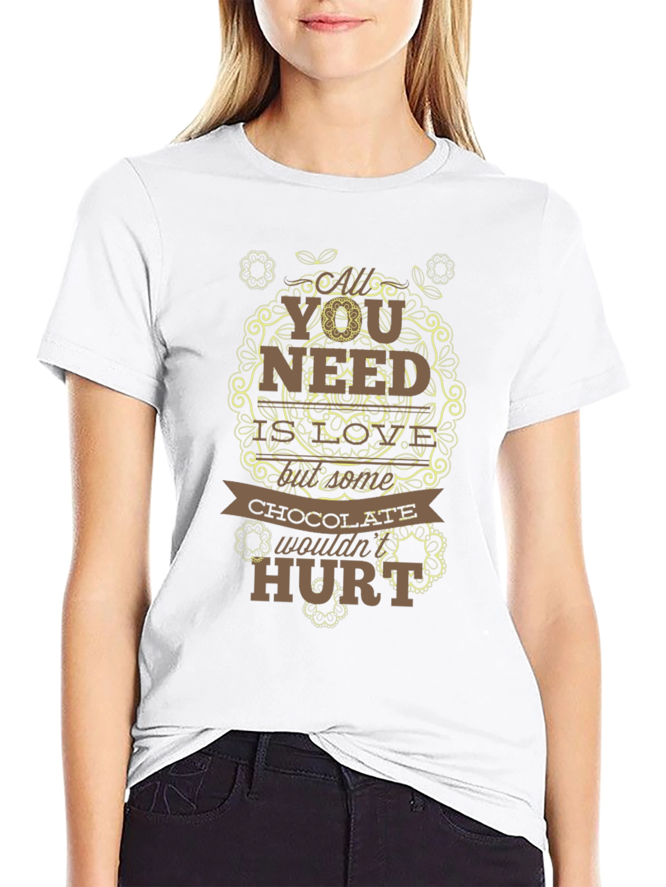 Chocolate Wouldnt Hurt Black Graphic Tee