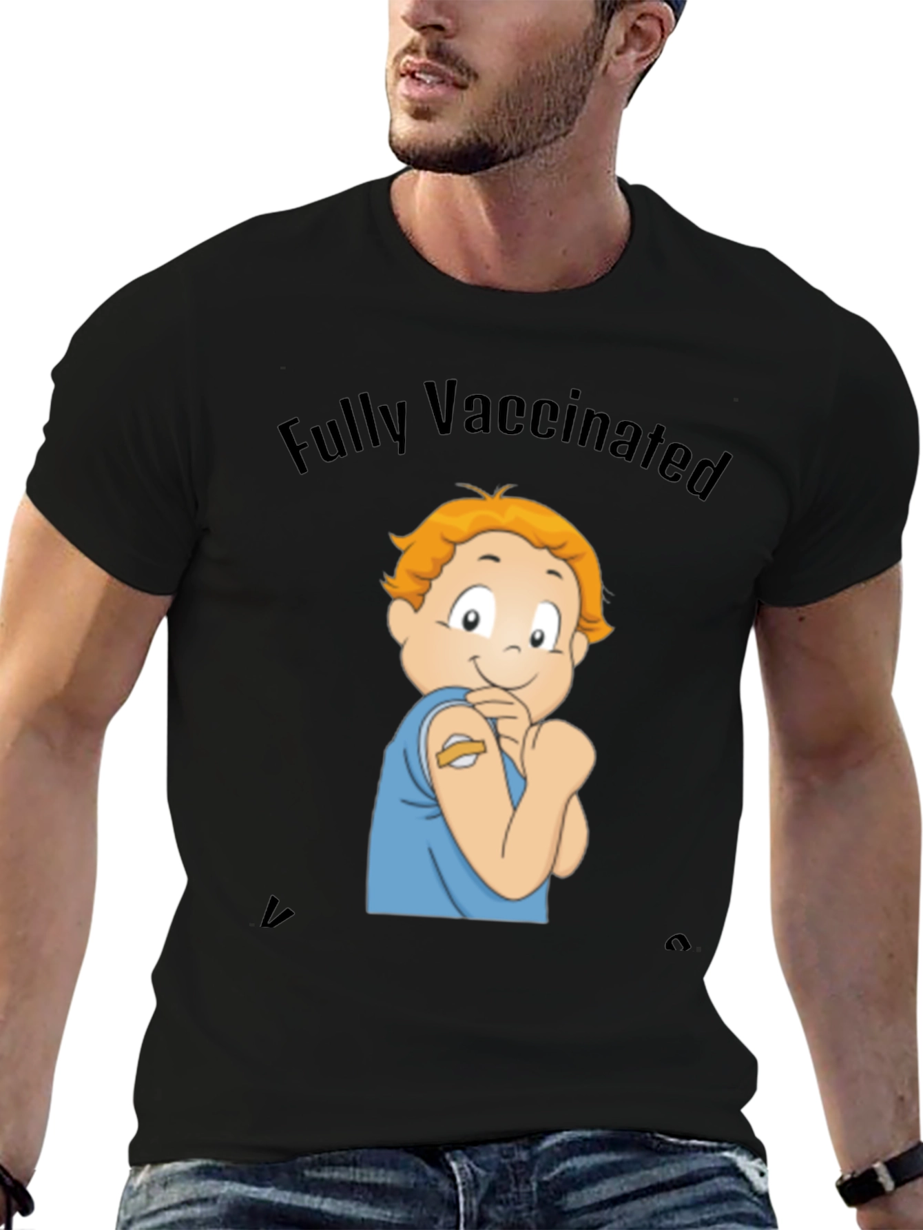Fully Vaccinated Cartoon Graphic Tee