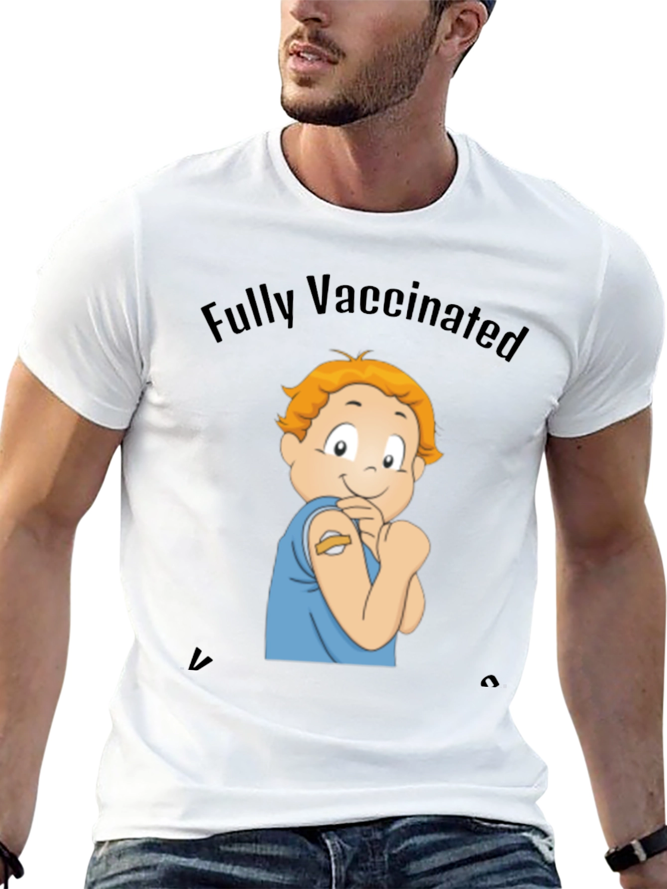 Fully Vaccinated Cartoon Graphic Tee