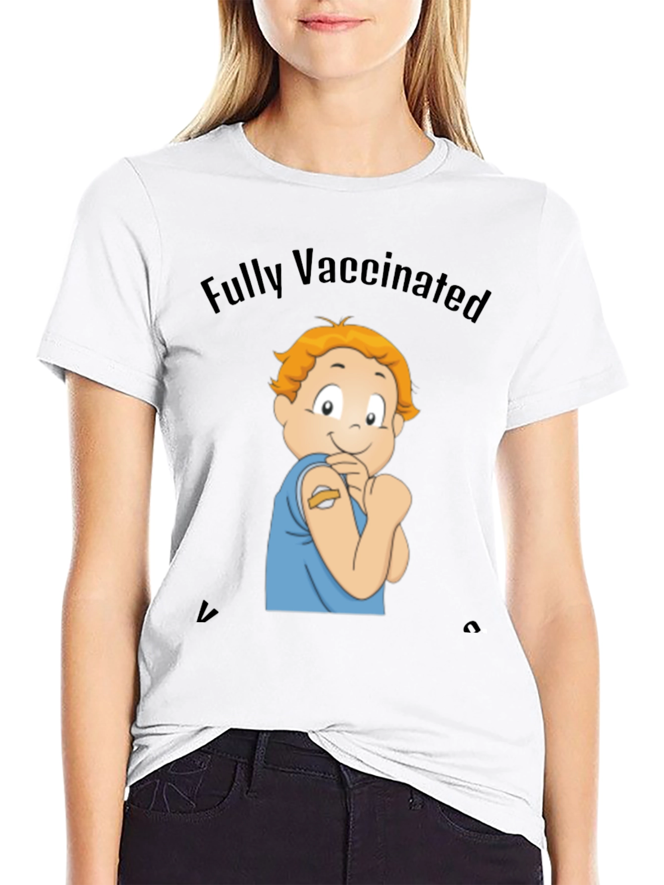 Fully Vaccinated Cartoon Graphic Tee
