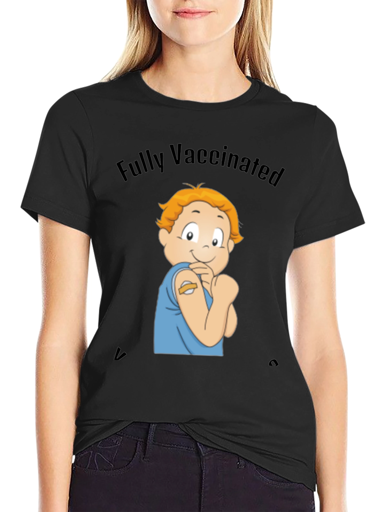 Fully Vaccinated Cartoon Graphic Tee