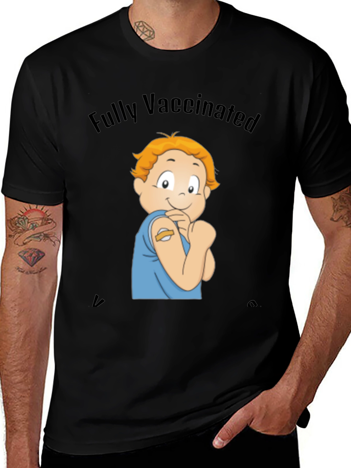 Fully Vaccinated Cartoon Graphic Tee