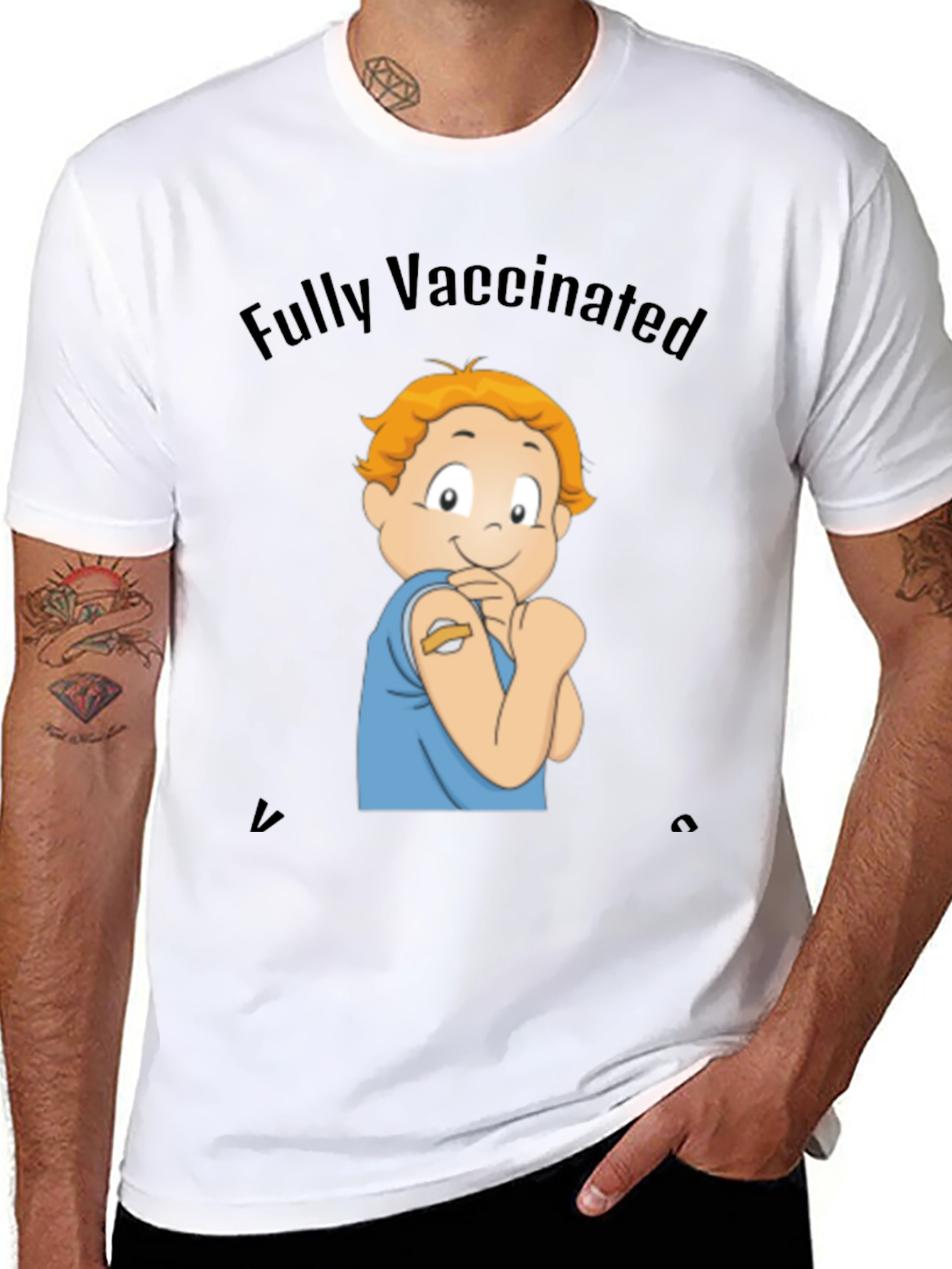 Fully Vaccinated Cartoon Graphic Tee