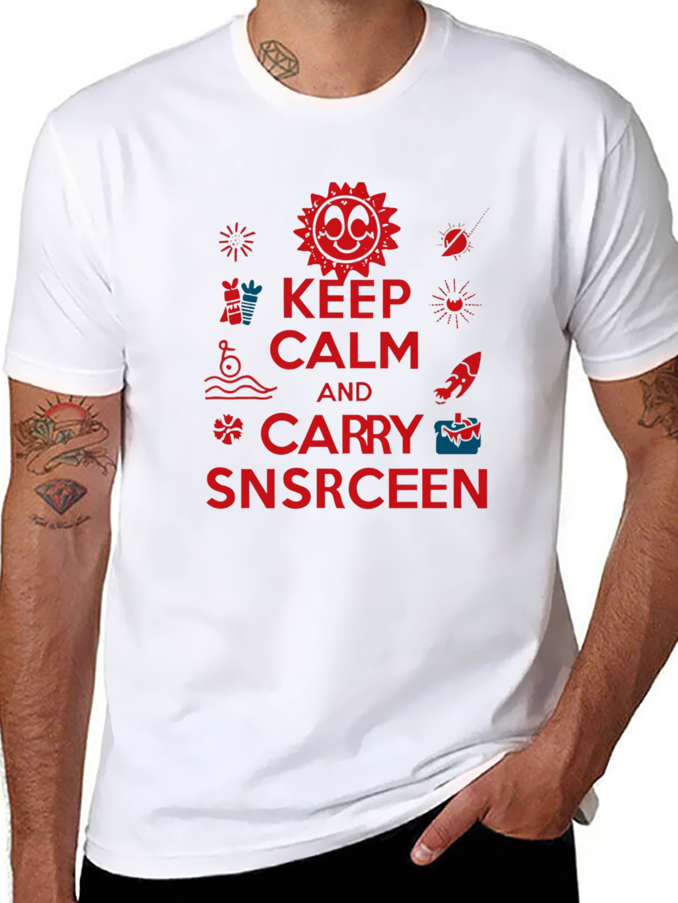 Keep Calm and Carry Snscrceen Graphic Tee
