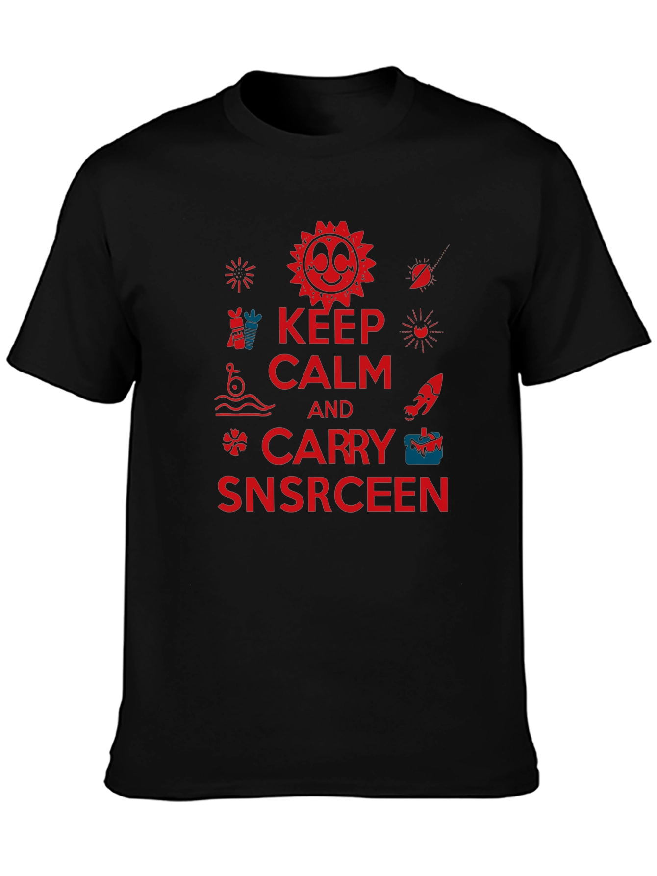 Keep Calm and Carry Snscrceen Graphic Tee