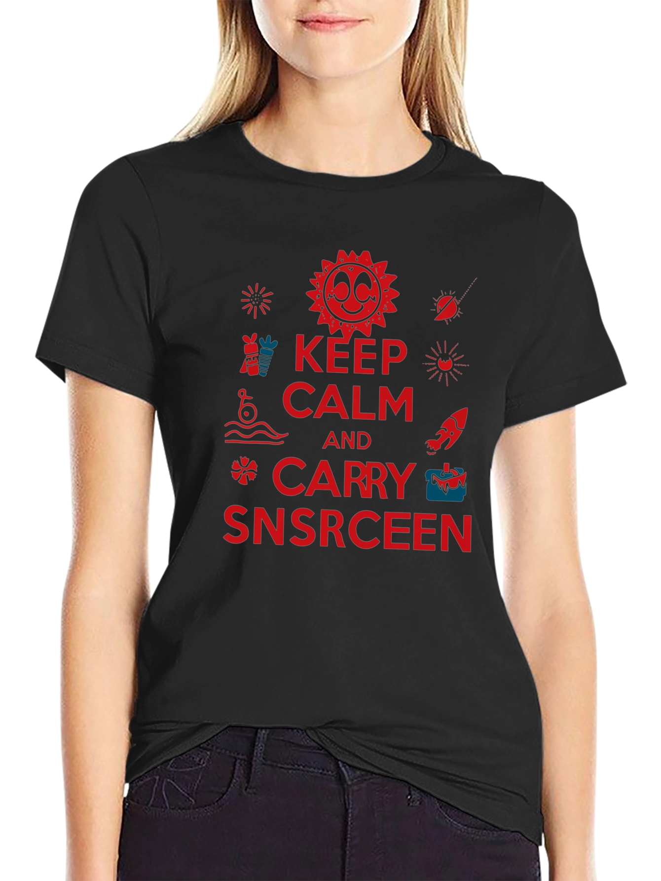 Keep Calm and Carry Snscrceen Graphic Tee