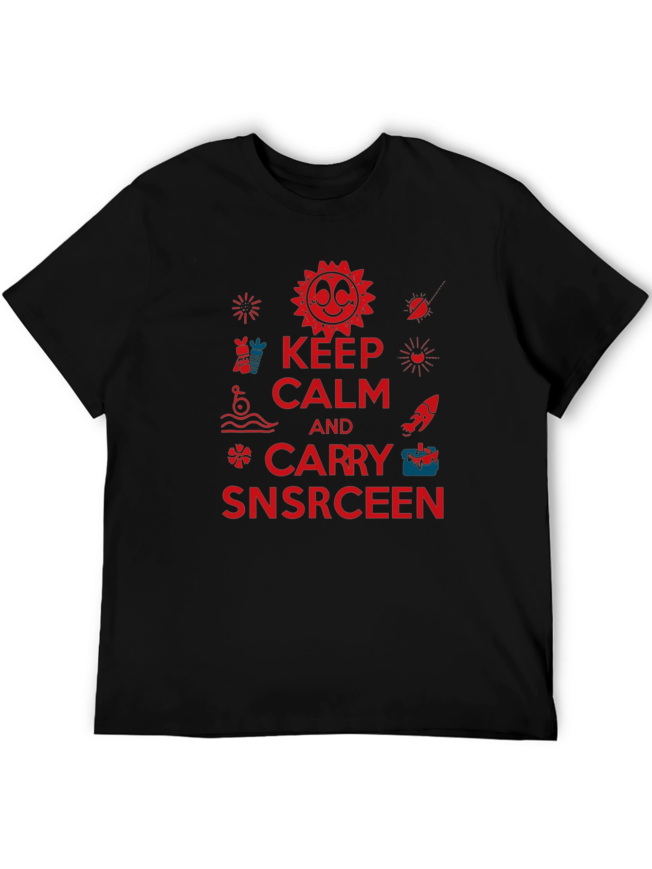 Keep Calm and Carry Snscrceen Graphic Tee