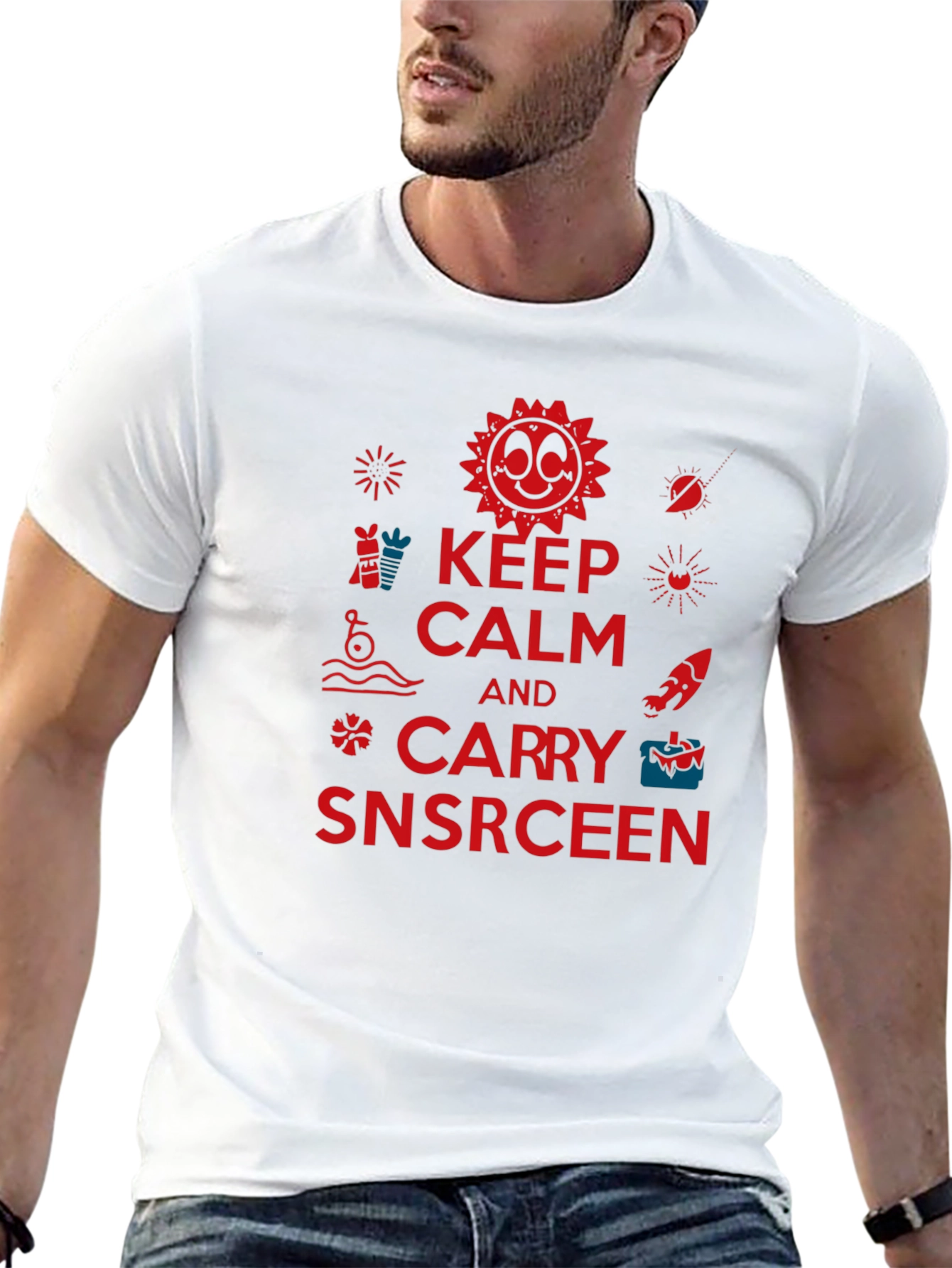 Keep Calm and Carry Snscrceen Graphic Tee