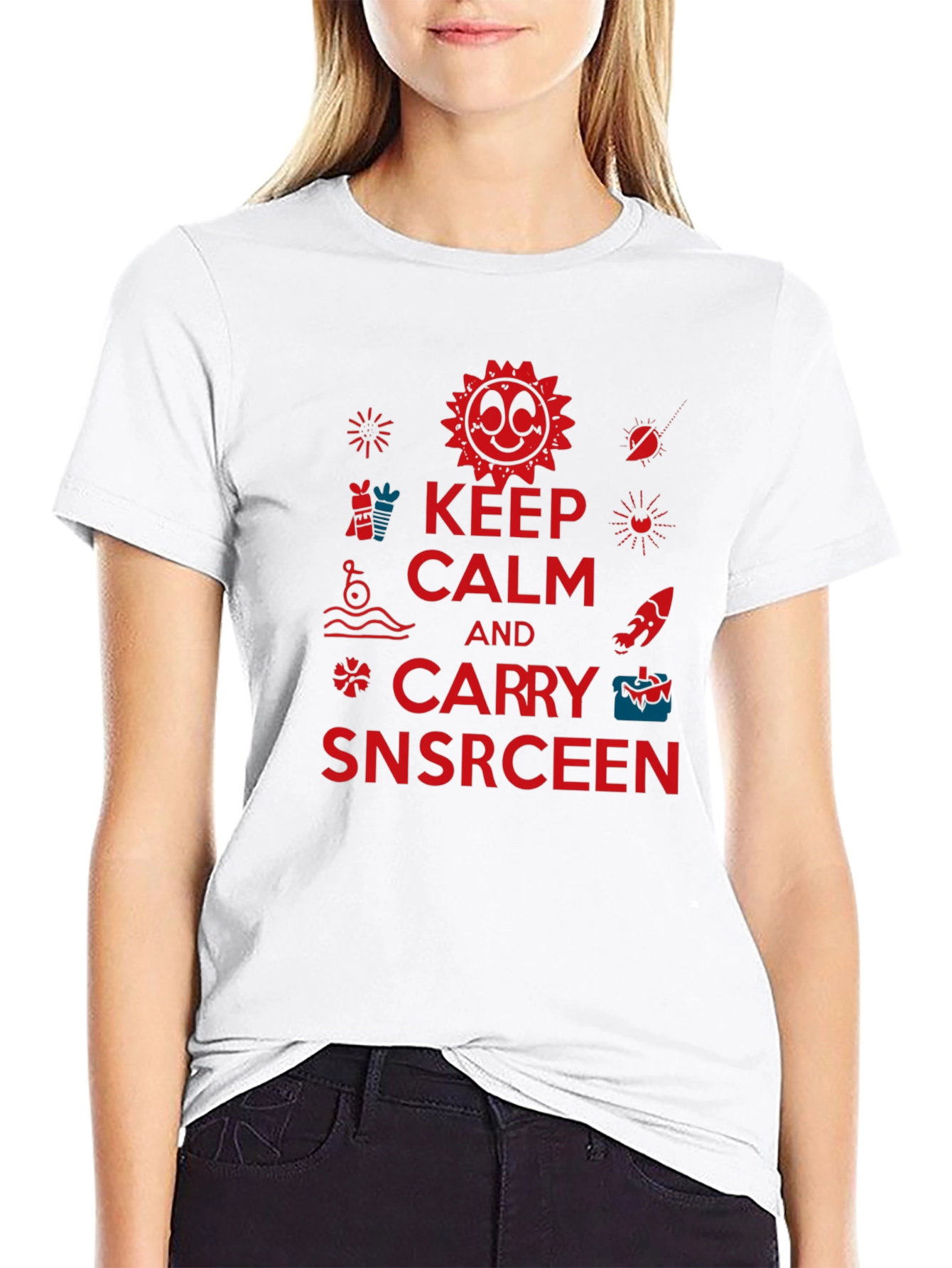 Keep Calm and Carry Snscrceen Graphic Tee
