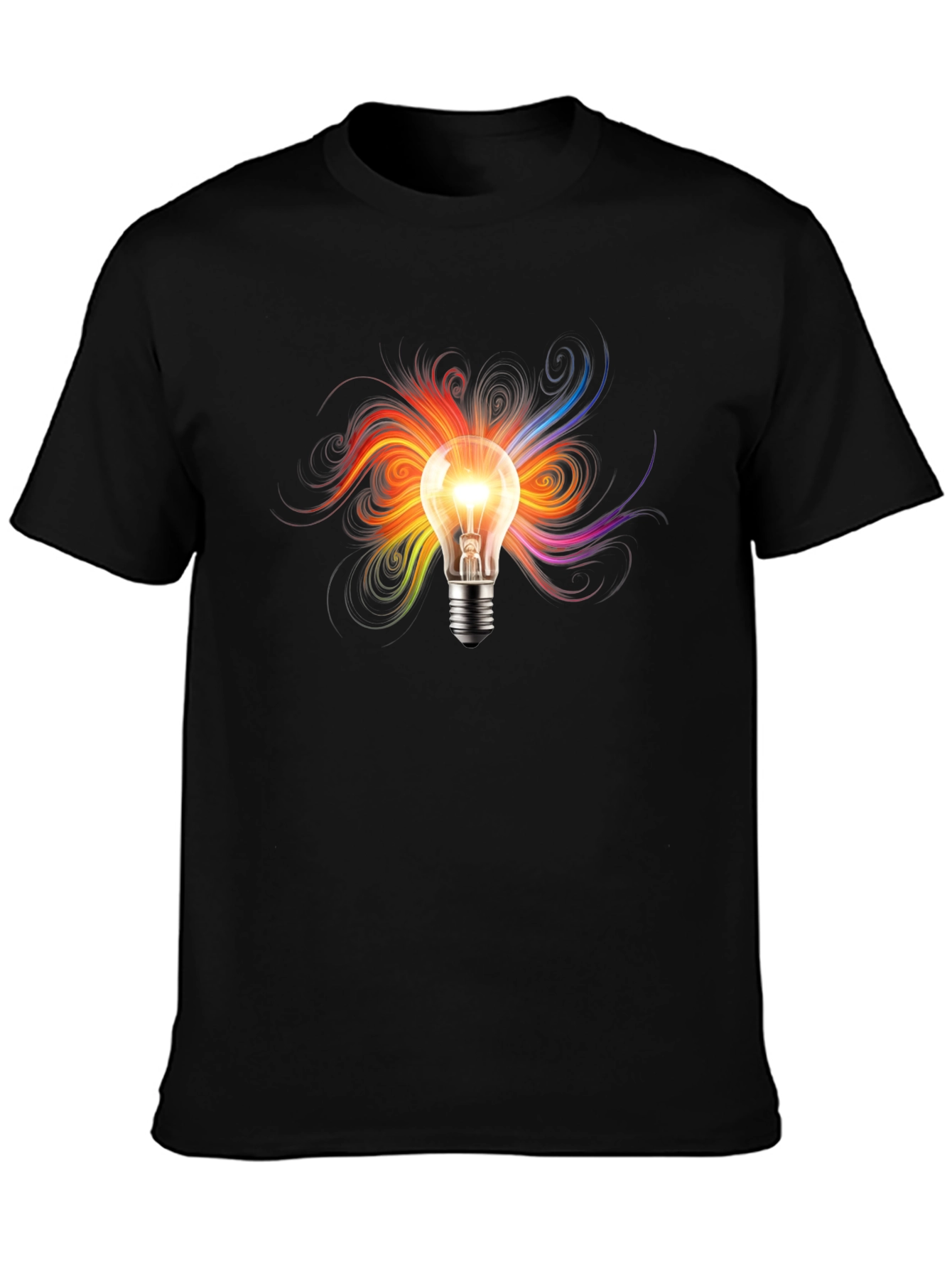 Creative Light Bulb Graphic T-Shirt