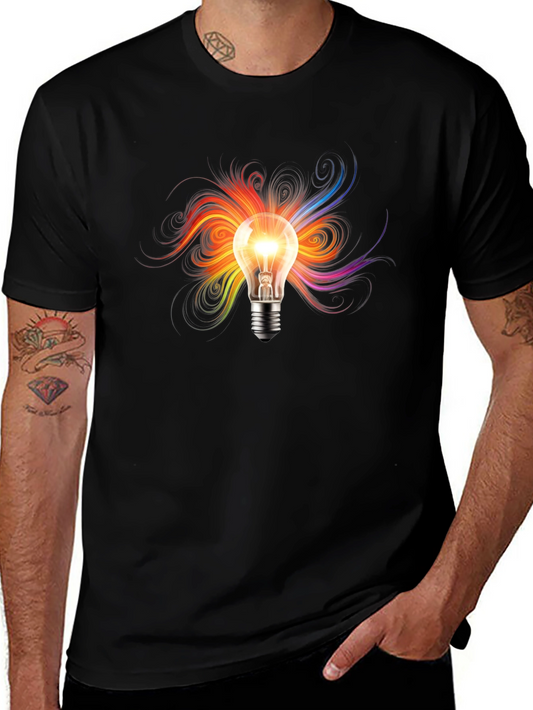 Creative Light Bulb Graphic T-Shirt
