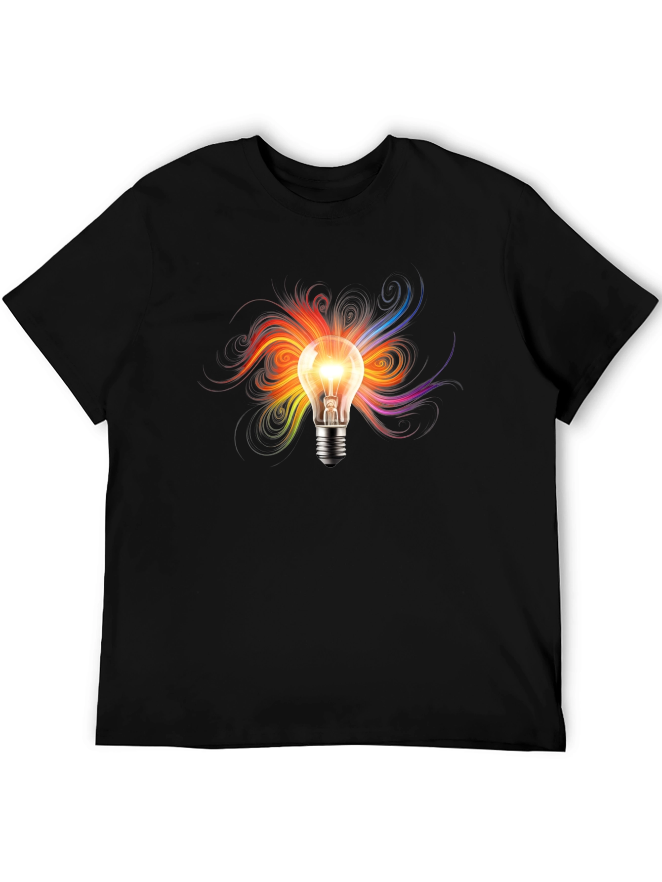 Creative Light Bulb Graphic T-Shirt