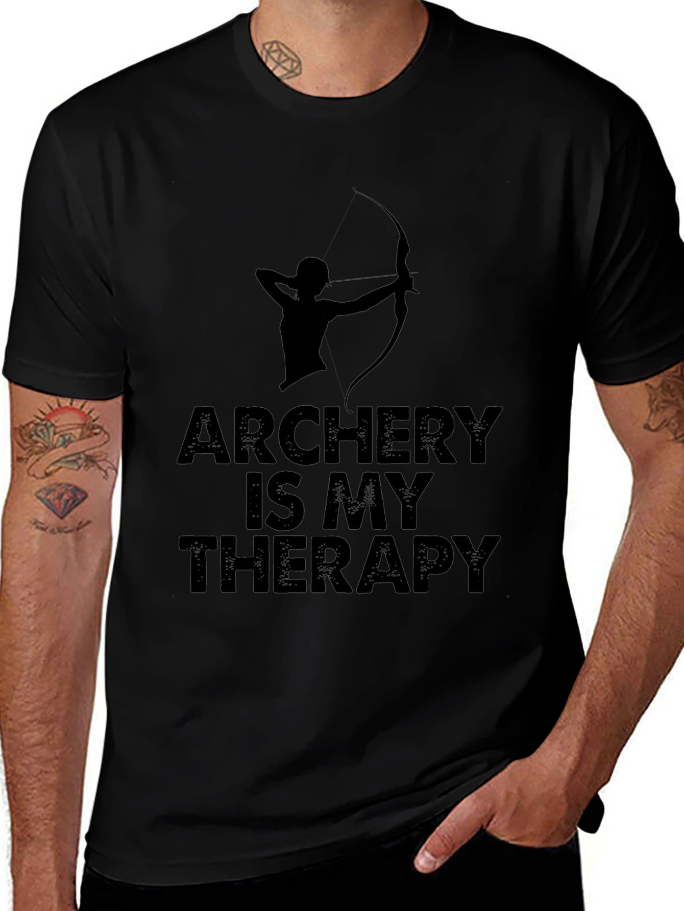 Archery Is My Therapy T-Shirt - Black