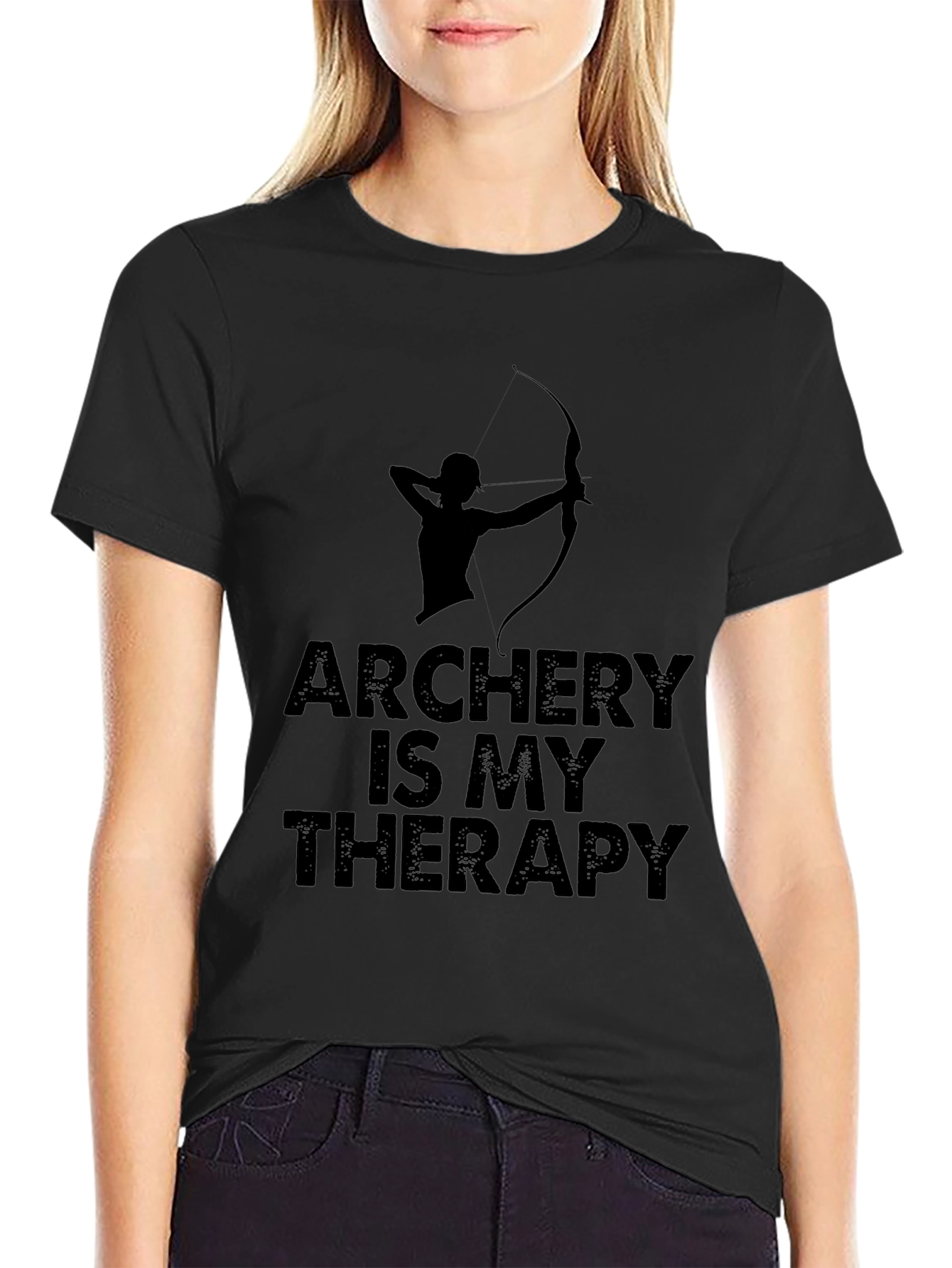 Archery Is My Therapy T-Shirt - Black