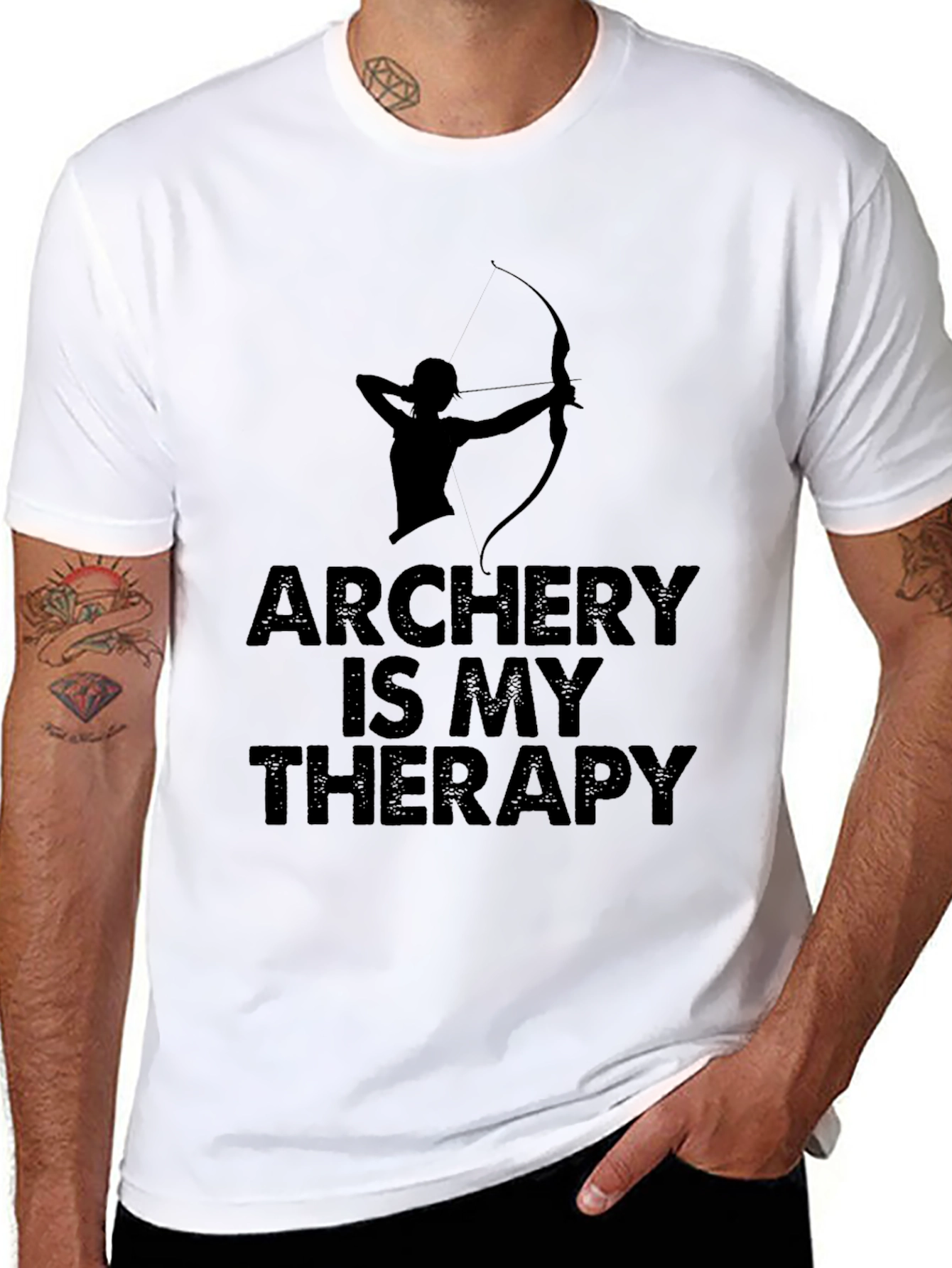 Archery Is My Therapy T-Shirt - Black