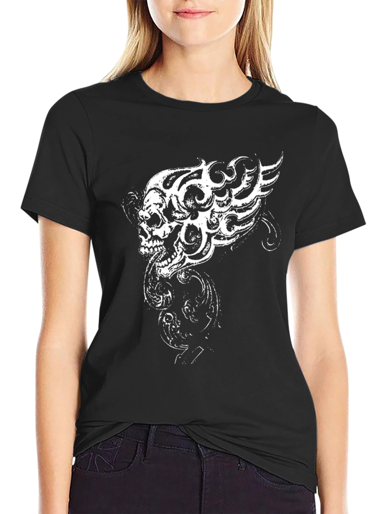 Skull Fire Graphic Tee - Rocker Style T-Shirt