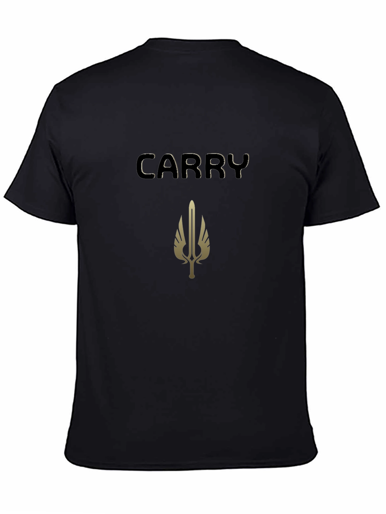 Carry Graphic Tee - Black Cotton Blend T-Shirt