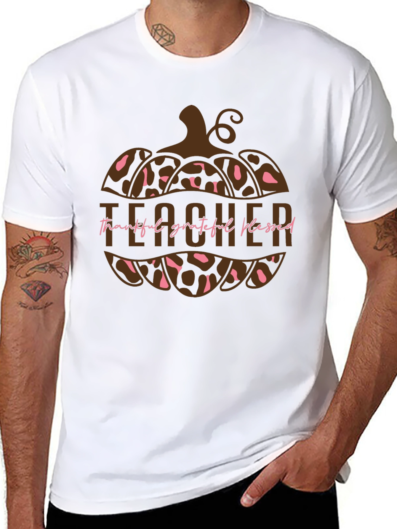 Teacher Thankful Pumpkin T-Shirt